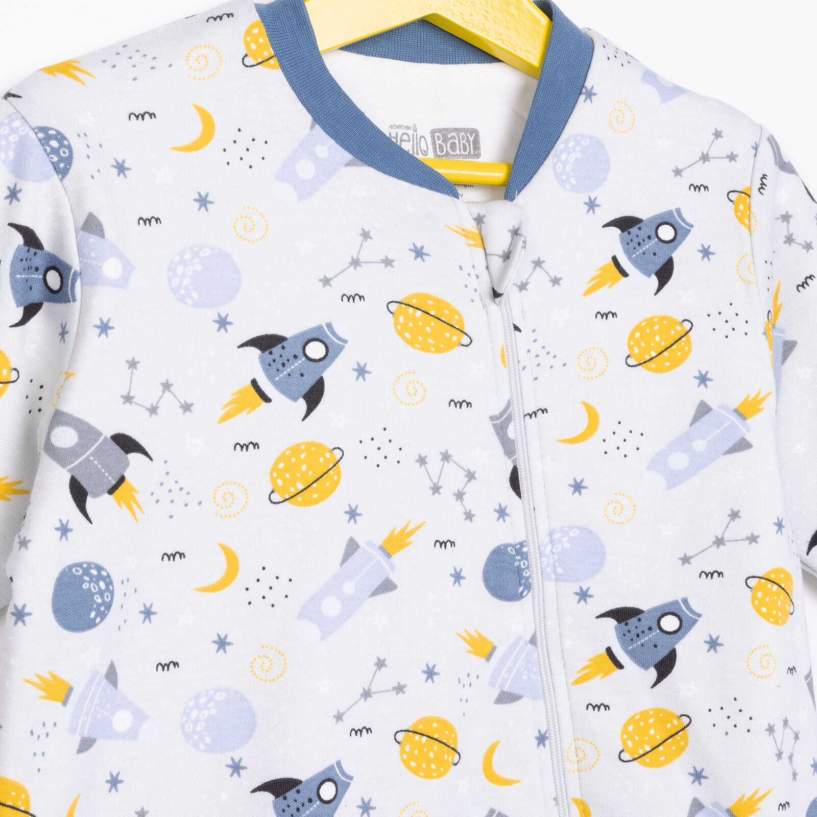 Unisex Uyku Tulum İnterlok Uzay Fügürlü Fermuarlı 1 Tog Uzun Kol Ekru Unisex Uyku Tulum İnterlok Uzay Fügürlü Fermuarlı 1 Tog Uzun Kol Ekru