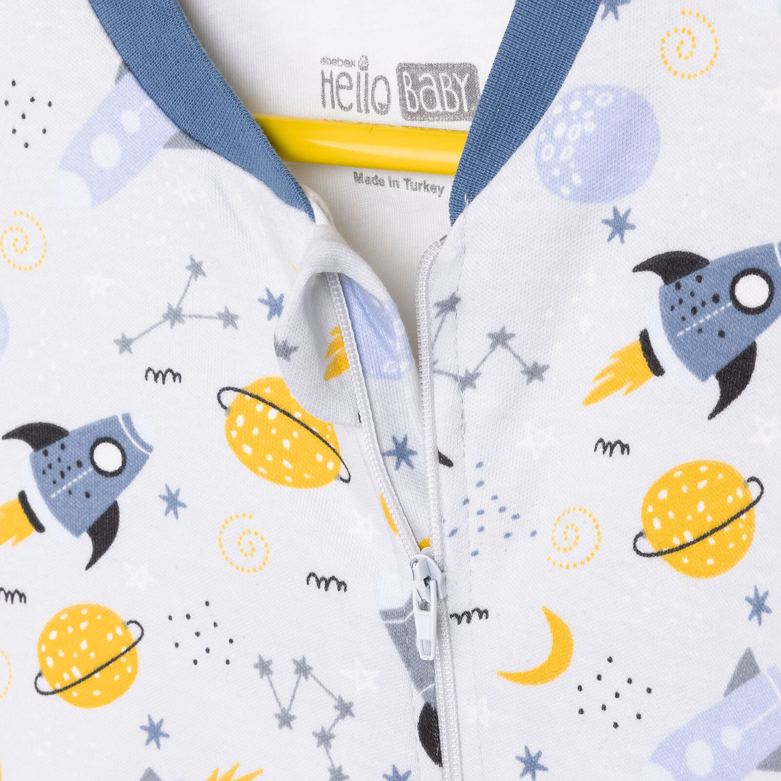 Unisex Uyku Tulum İnterlok Uzay Fügürlü Fermuarlı 1 Tog Uzun Kol Ekru Unisex Uyku Tulum İnterlok Uzay Fügürlü Fermuarlı 1 Tog Uzun Kol Ekru