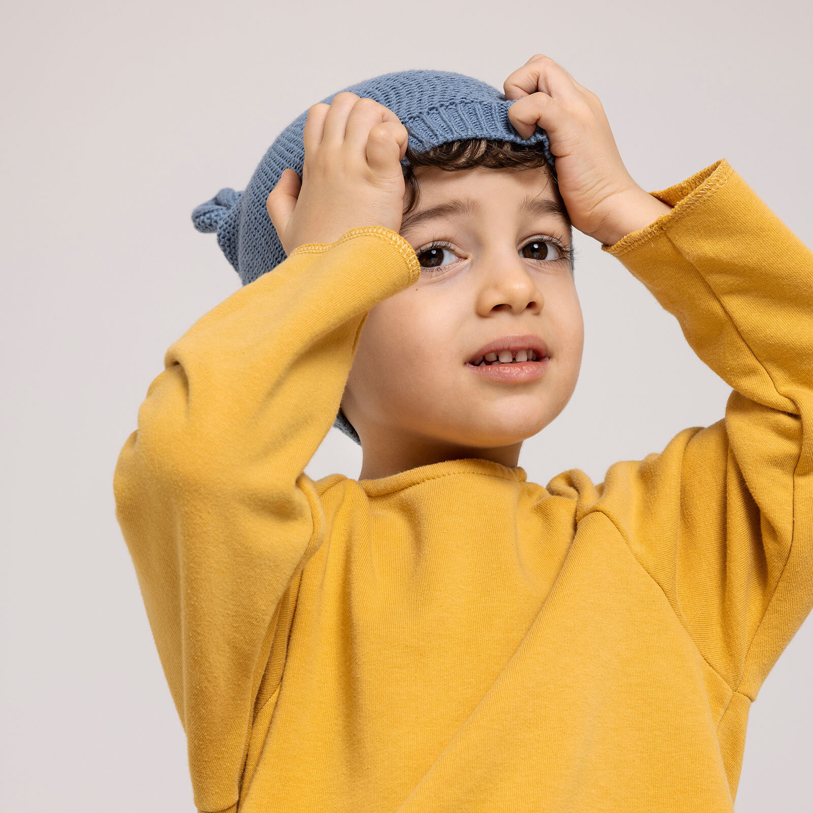 %100 Pamuk Kulaklı Triko Erkek Bere Erkek Bebek