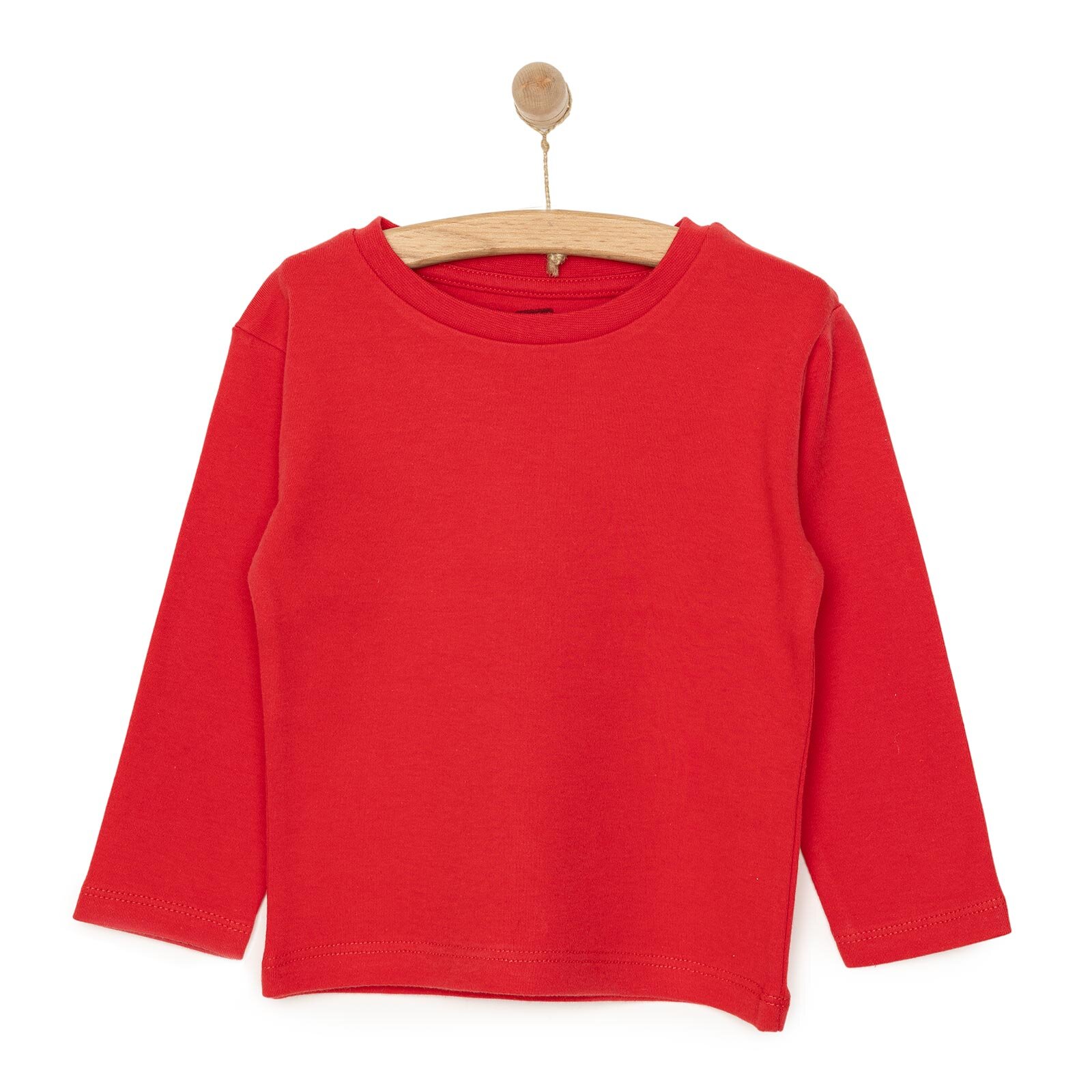 Unisex Tişört İnterlok Çıtçıtlı Bisiklet Yaka Uzun Kol