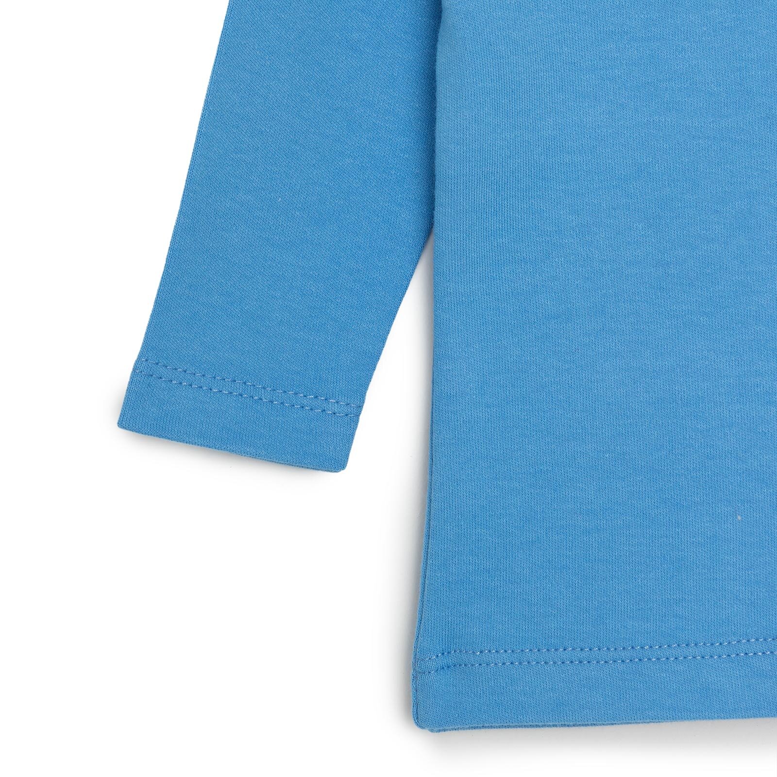 Erkek Bebek Tişört Çıtçıtlı Bisiklet Yaka Uzun Kol Lacivert