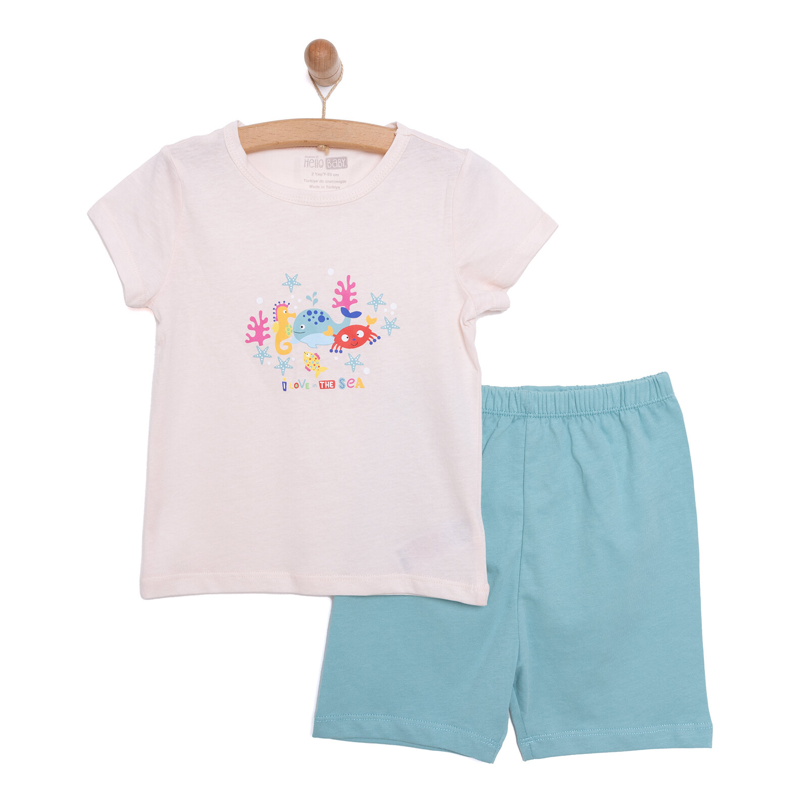 Kız Kısa Kol Pijama Takımı Kız Bebek Kız Kısa Kol Pijama Takımı Kız Bebek