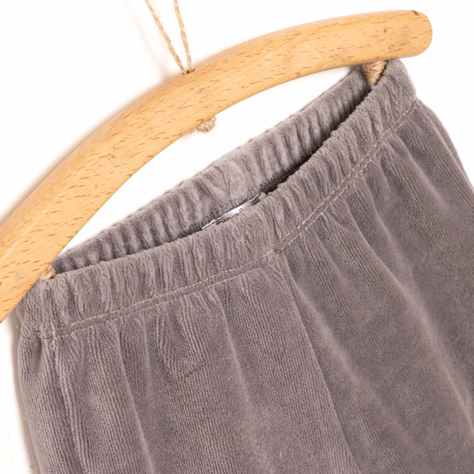 Erkek Bebek Eşofman Alt Fitilli Kadife Örme Kumaş Reçme Paça