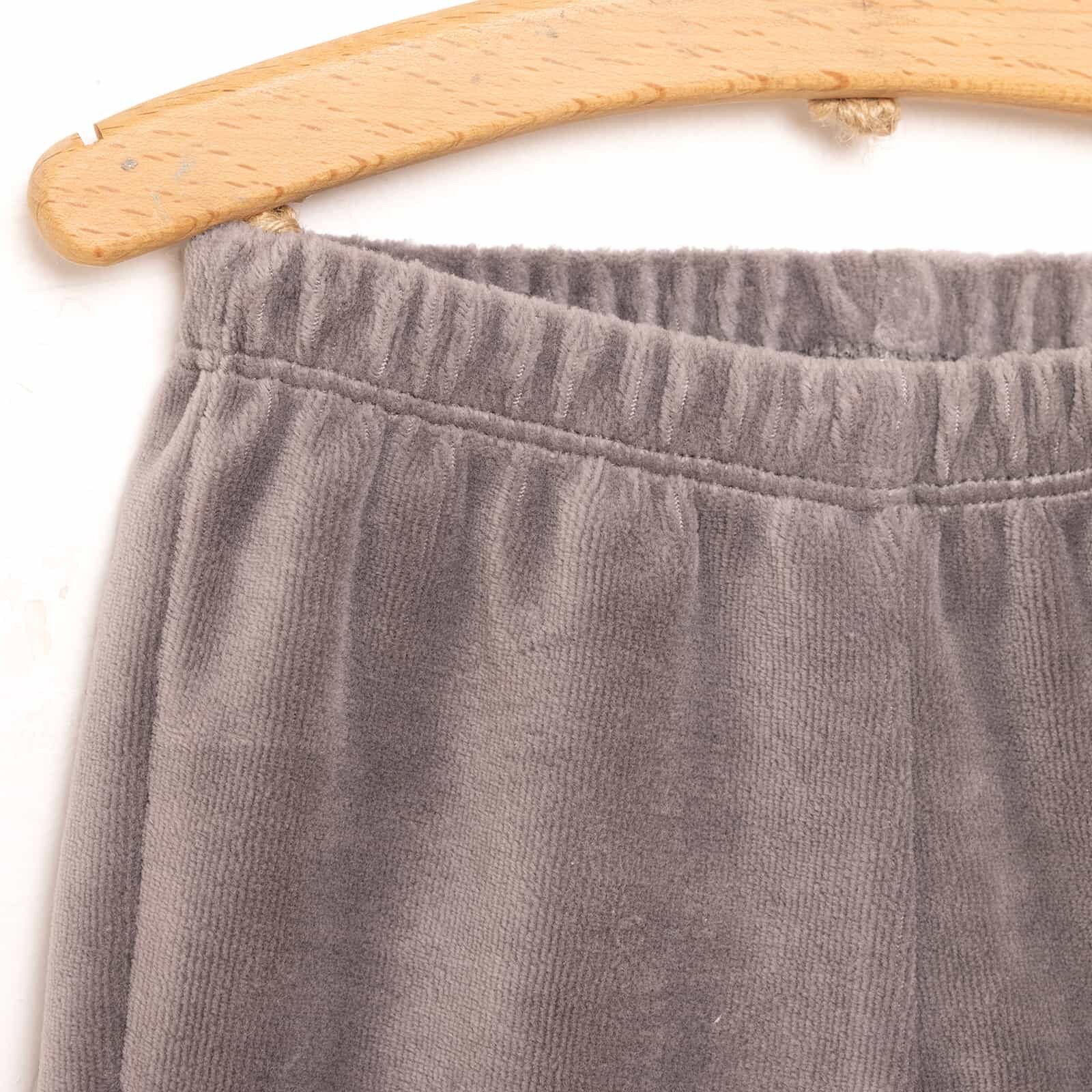 Erkek Bebek Eşofman Alt Fitilli Kadife Örme Kumaş Reçme Paça