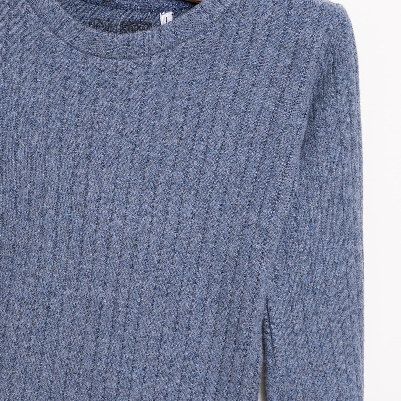 Kız Bebek Pijama Takım Kaşkorse Bisiklet Yaka Uzun Kol İndigo