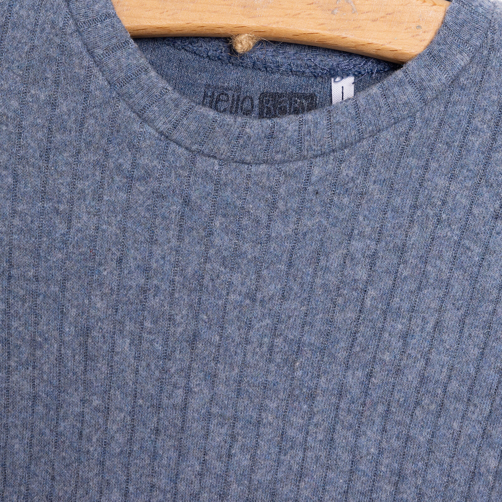 Kız Bebek Pijama Takım Kaşkorse Bisiklet Yaka Uzun Kol İndigo