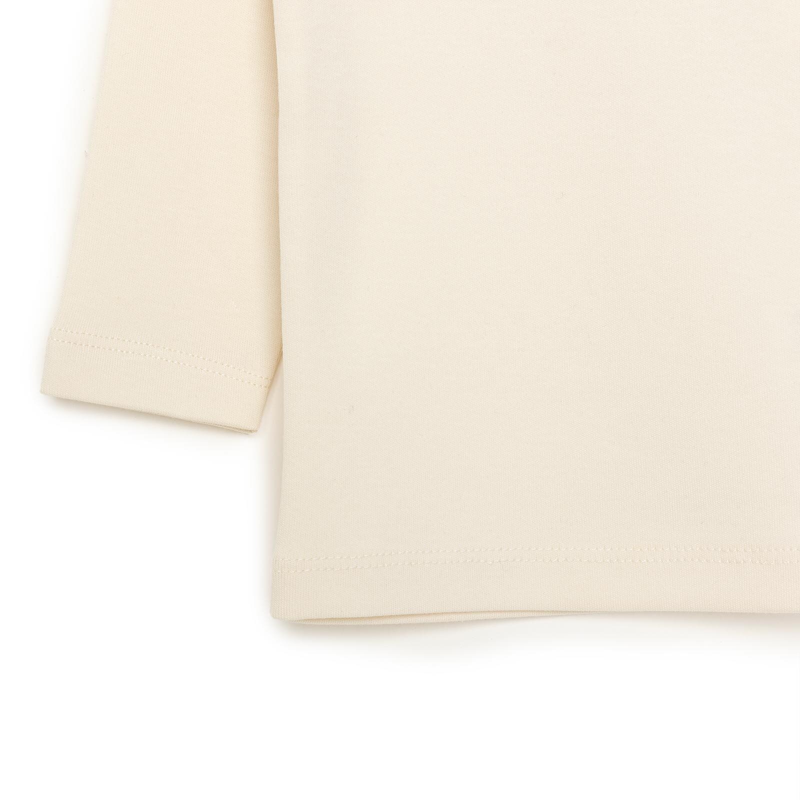 Unisex Bebek Tişört İnterlok Çıtçıtlı Bisiklet Yaka Uzun Kol Beyaz