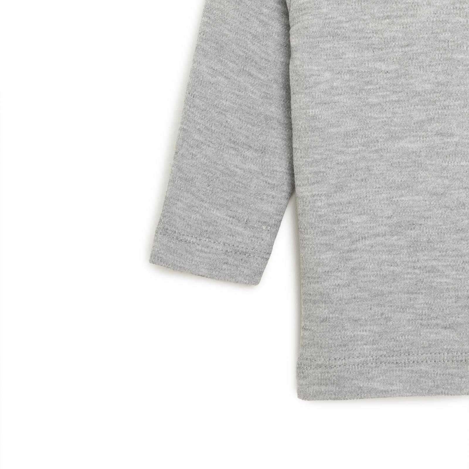 Unisex Bebek Tişört İnterlok Çıtçıtlı Bisiklet Yaka Uzun Kol Beyaz