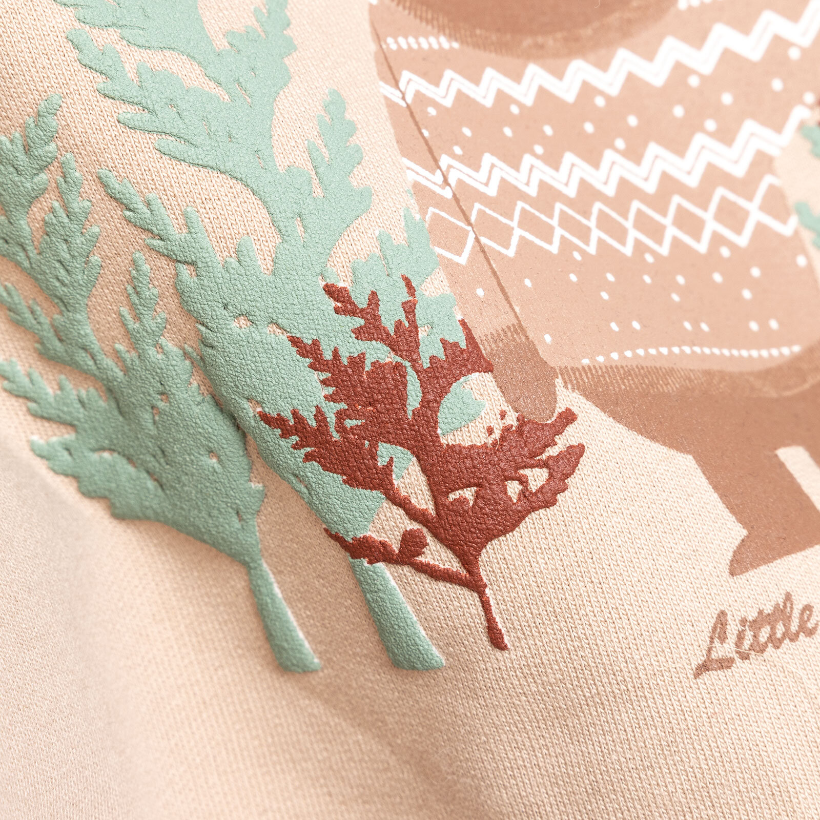 Erkek Bebek Sweatshirt Ayı Desenli Forest Camp Bisiklet Yaka Uzun Kol Kahverengi