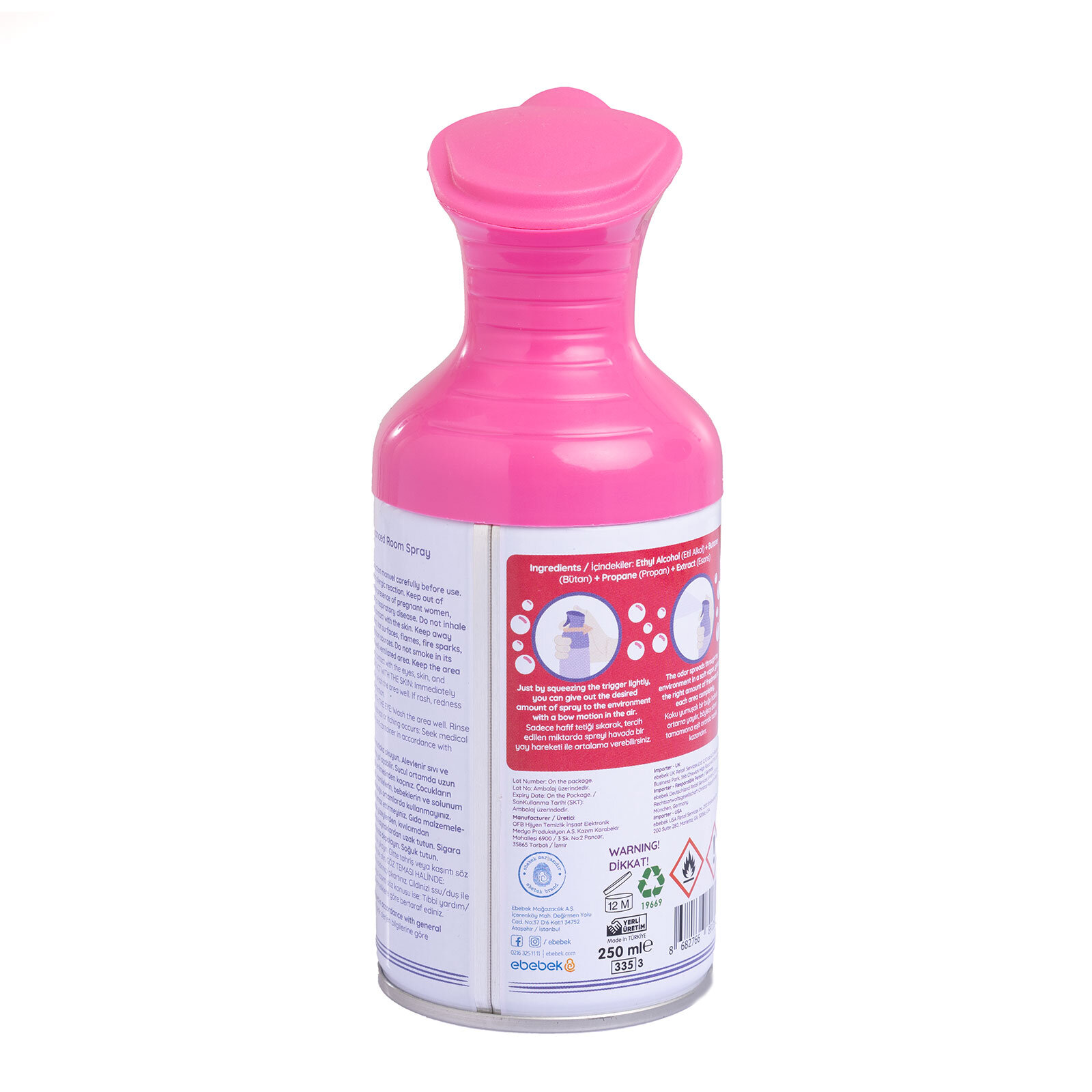 Sprey Bebek Sakız Kokusu 250 ml Sprey Bebek Sakız Kokusu 250 ml