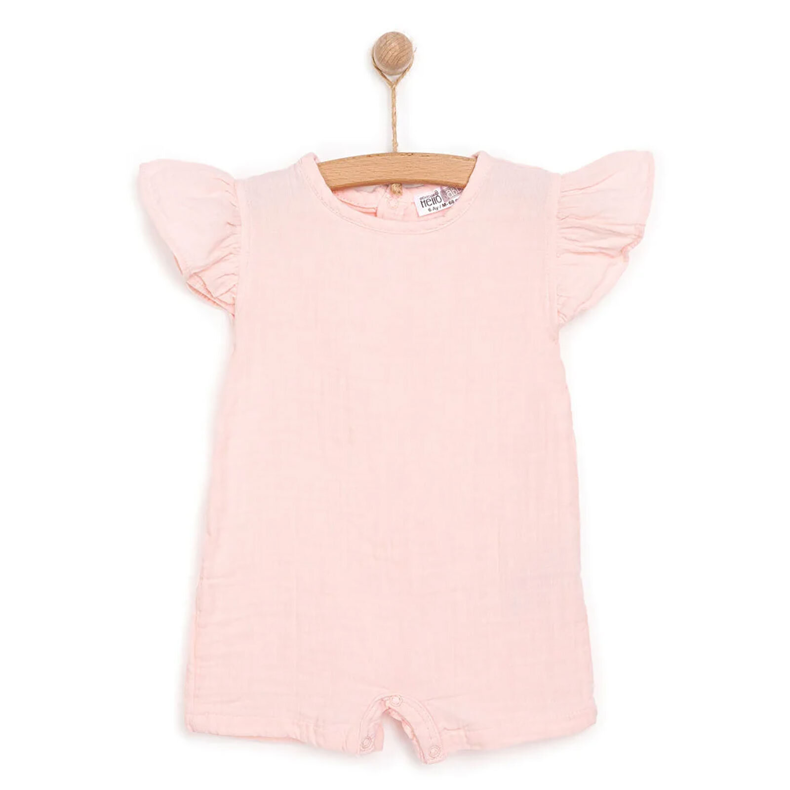 Yenidoğan Kız Müslin Kısa Tulum Kız Bebek