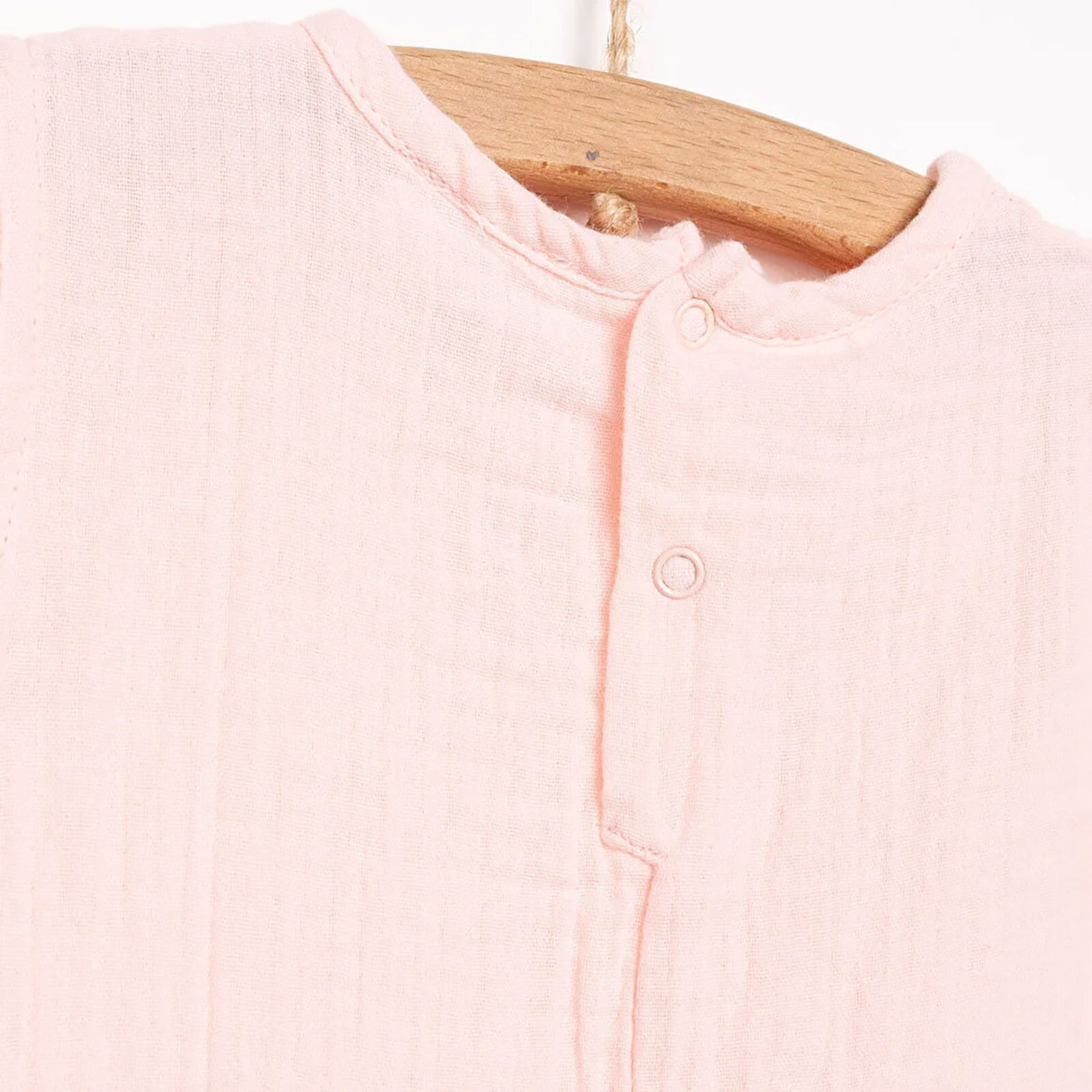 Yenidoğan Kız Müslin Kısa Tulum Kız Bebek