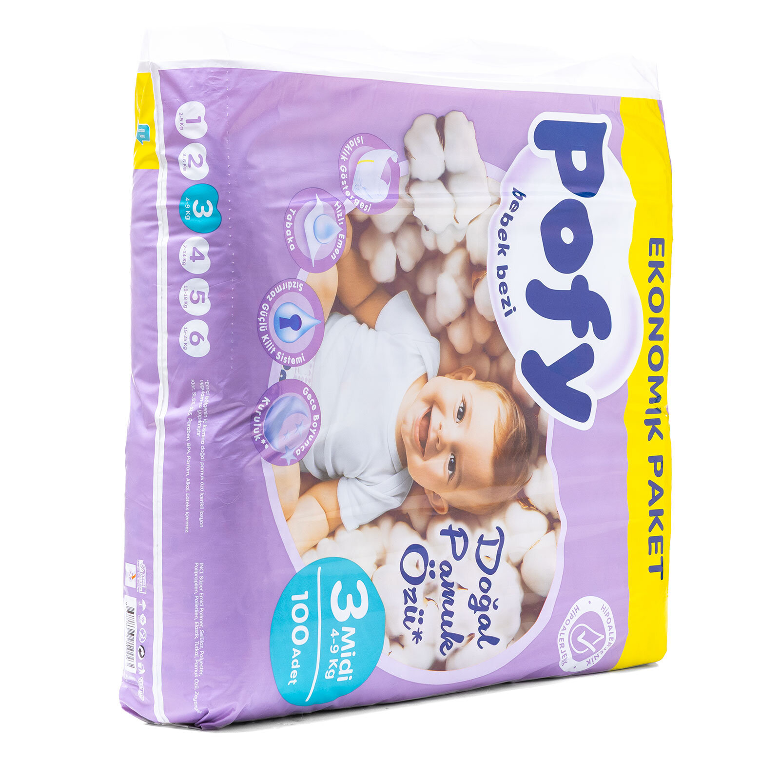 Midi 3 Numara Bebek Bezi 100Ad