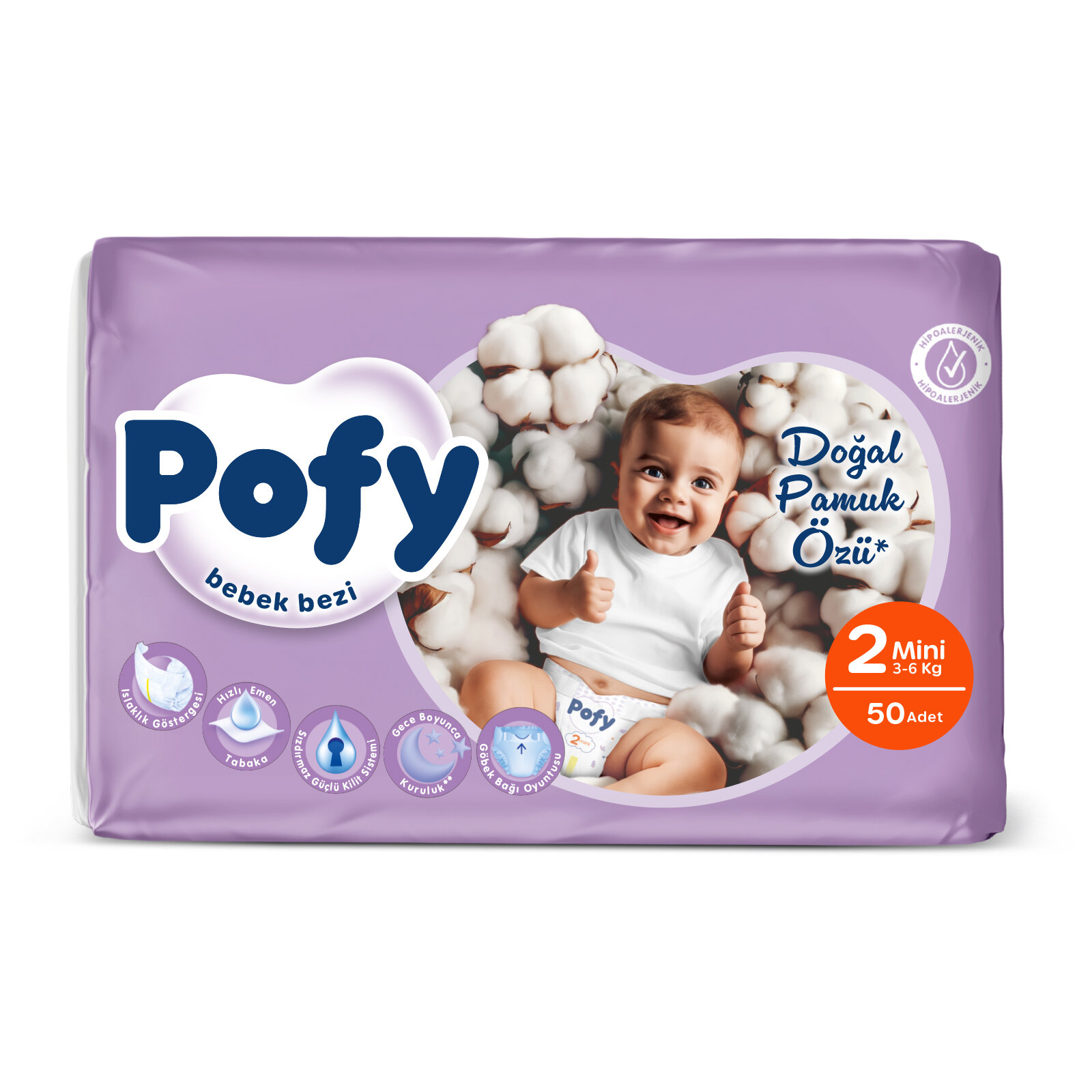 Mini 2 Numara Bebek Bezi 3-6 kg 50 Adet