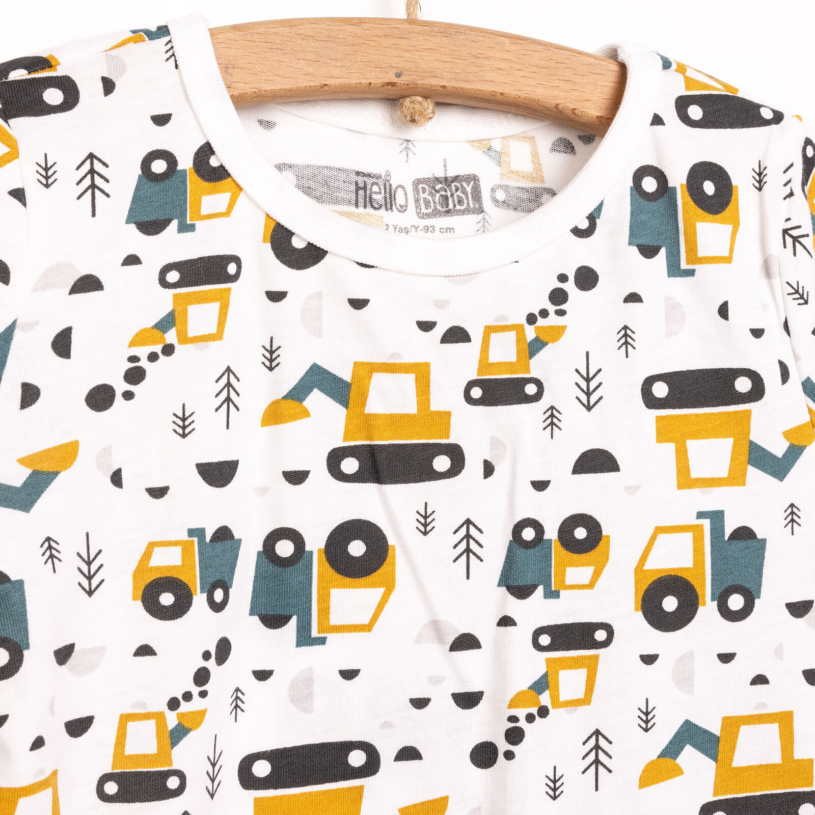 Erkek Kısa Kol Kamyon Desenli Bisiklet Yaka Pijama Takımı