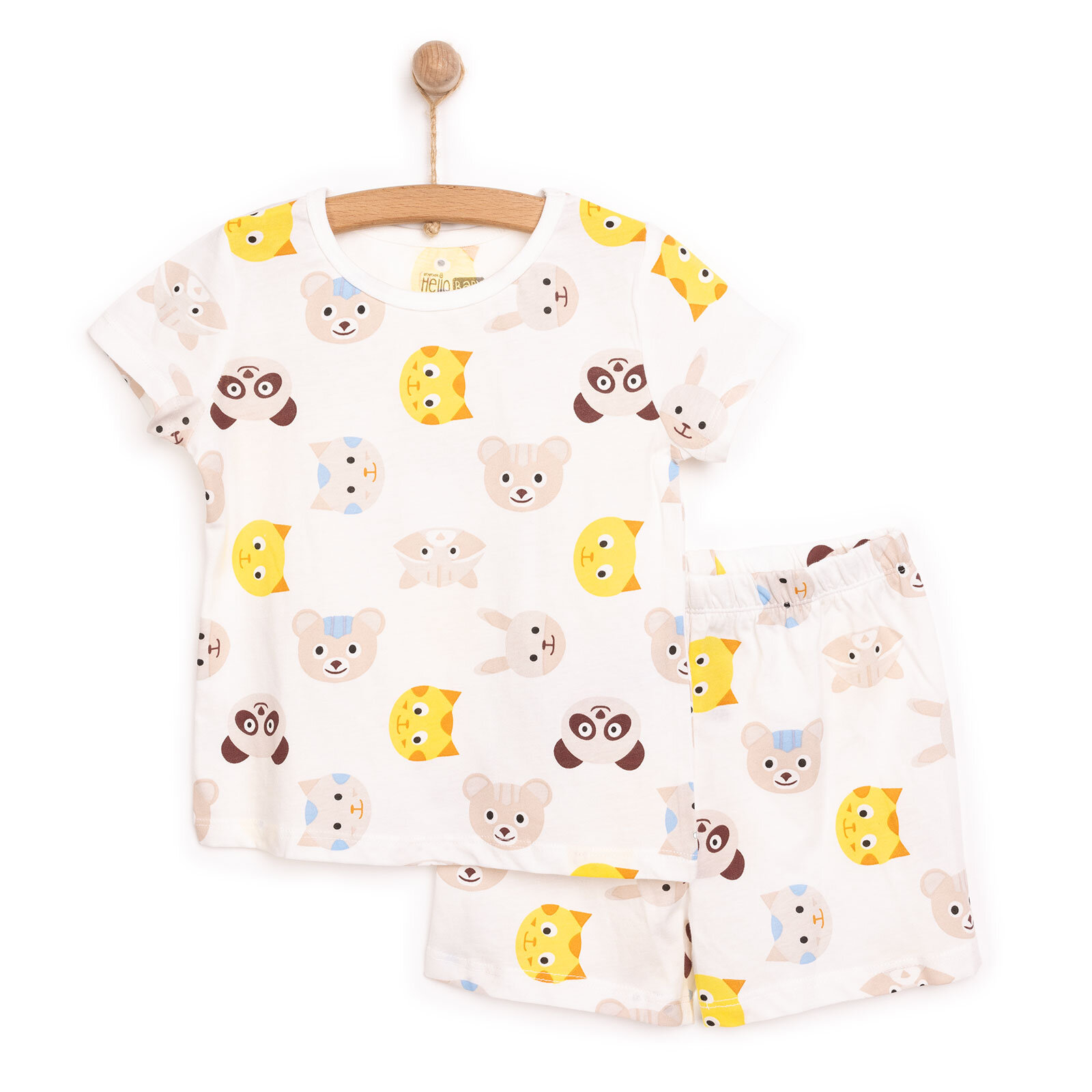 Erkek Kısa Kol Hayvan Desenli Bisiklet Yaka Pijama Takımı Erkek Kısa Kol Hayvan Desenli Bisiklet Yaka Pijama Takımı