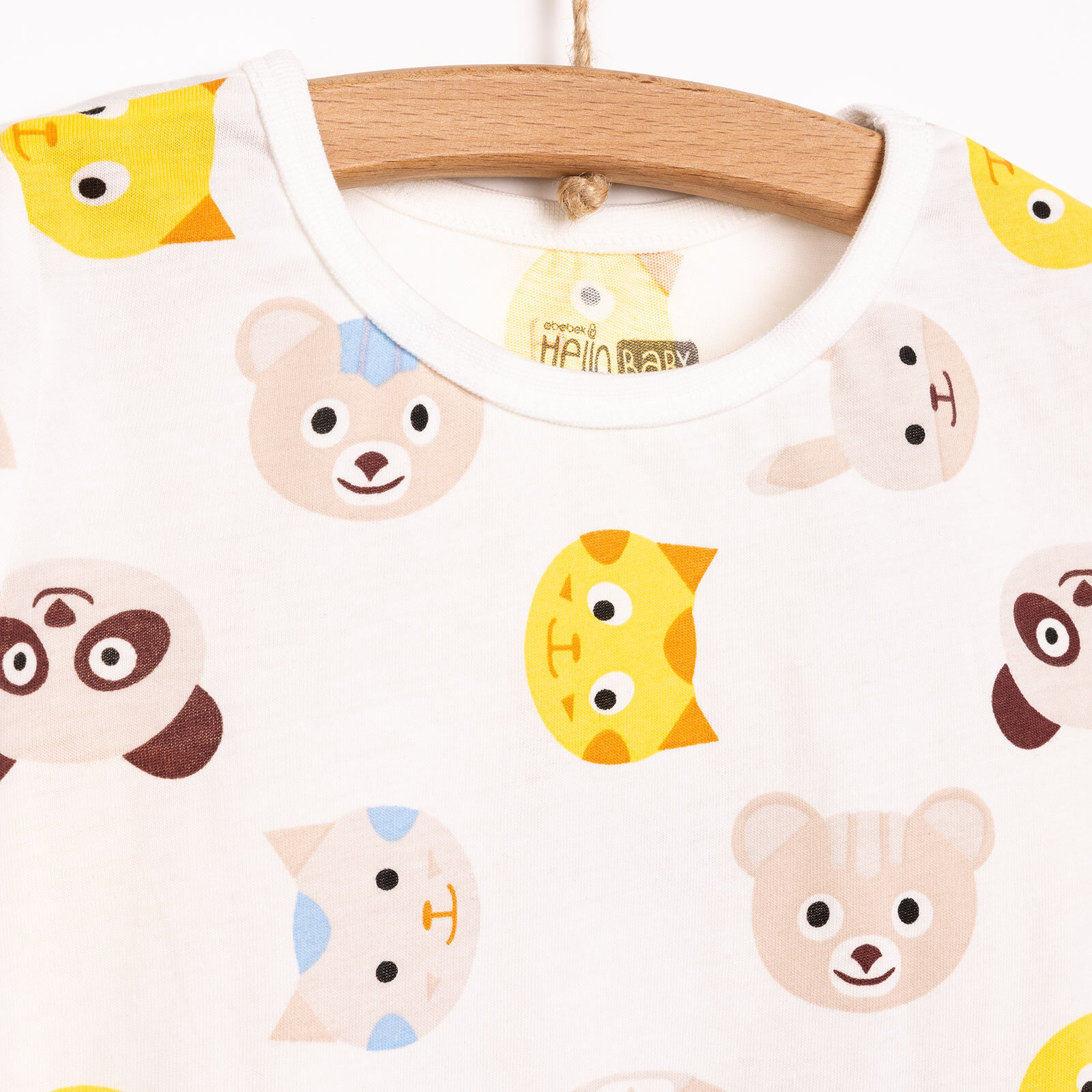 Erkek Kısa Kol Hayvan Desenli Bisiklet Yaka Pijama Takımı Erkek Kısa Kol Hayvan Desenli Bisiklet Yaka Pijama Takımı