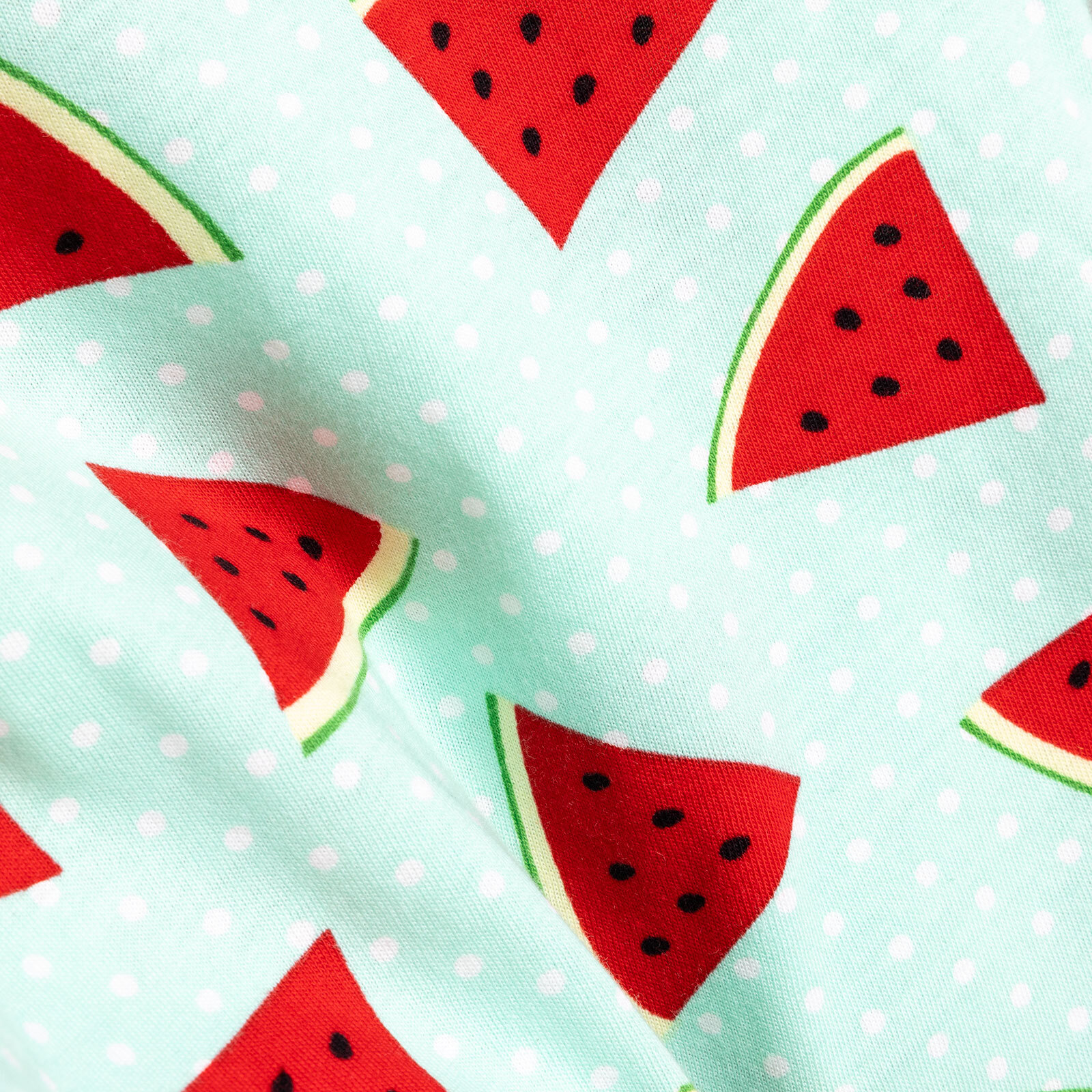 Kısa Kol Karpuz Desenli Bisiklet Yaka Pijama Takımı Kısa Kol Karpuz Desenli Bisiklet Yaka Pijama Takımı