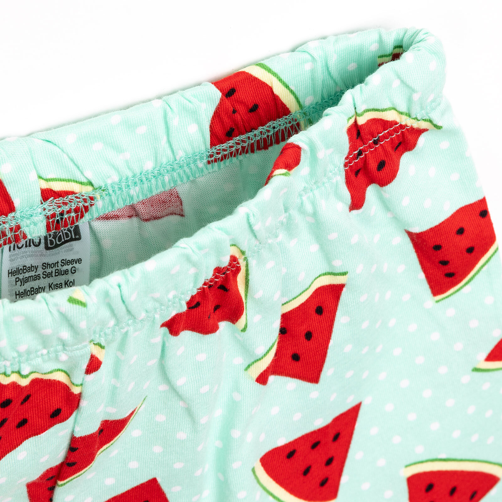 Kısa Kol Karpuz Desenli Bisiklet Yaka Pijama Takımı Kısa Kol Karpuz Desenli Bisiklet Yaka Pijama Takımı