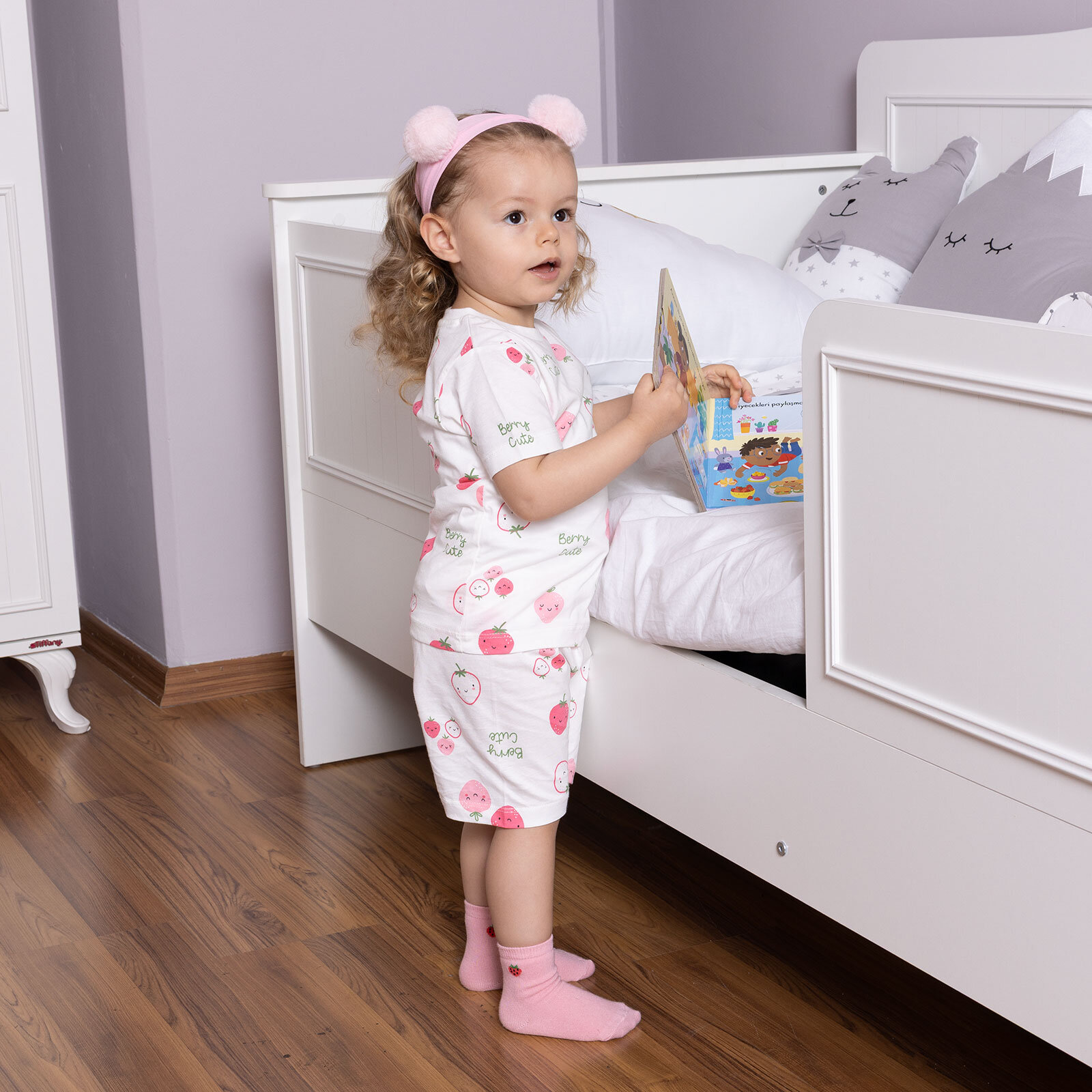 Kız Kısa Kol Pijama Takımı Kız Bebek