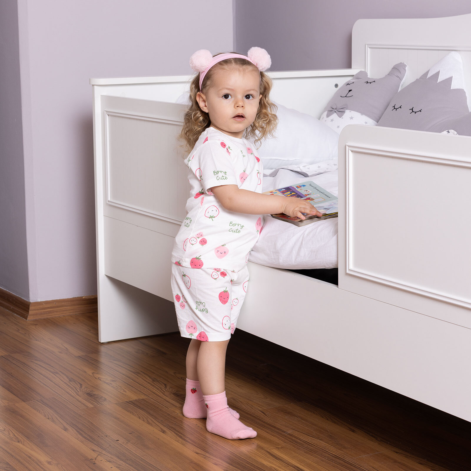 Kız Kısa Kol Pijama Takımı Kız Bebek