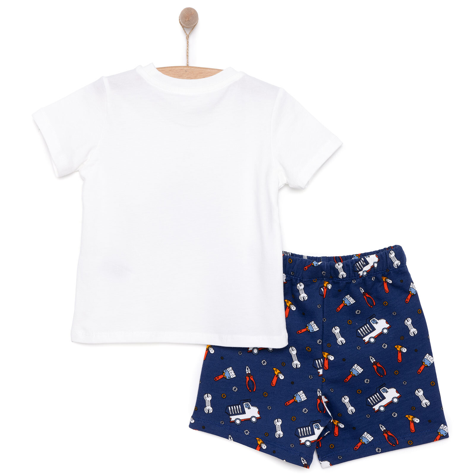 Basic Erkek Kamyonet ve Alet Baskılı Şortlu Takım Erkek Bebek