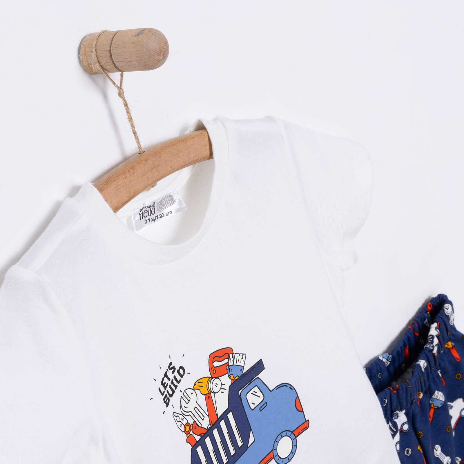 Basic Erkek Kamyonet ve Alet Baskılı Şortlu Takım Erkek Bebek