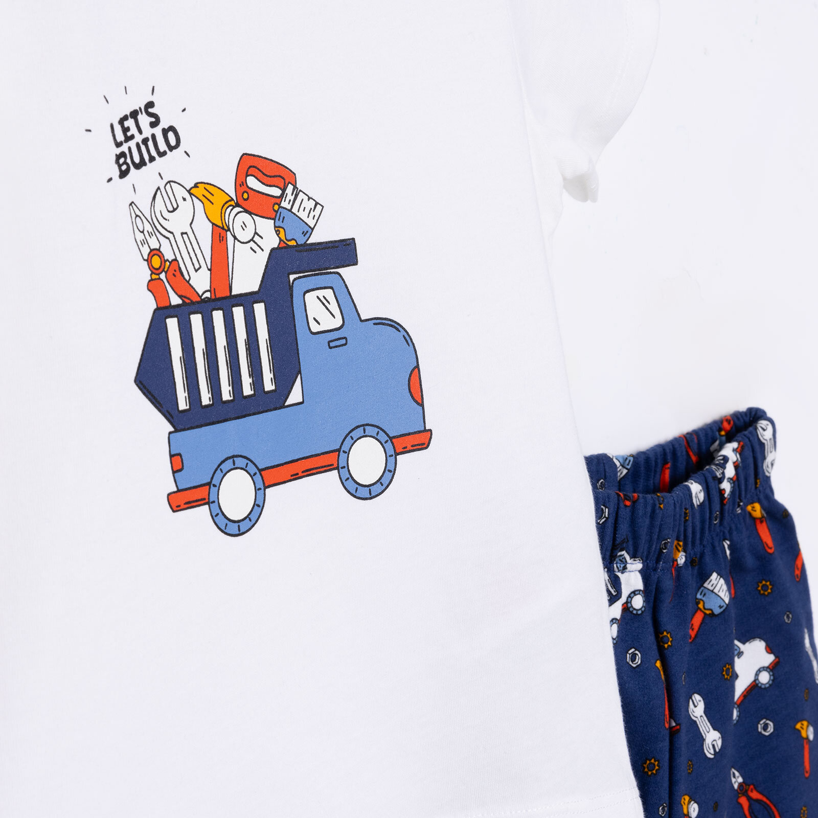 Basic Erkek Kamyonet ve Alet Baskılı Şortlu Takım Erkek Bebek