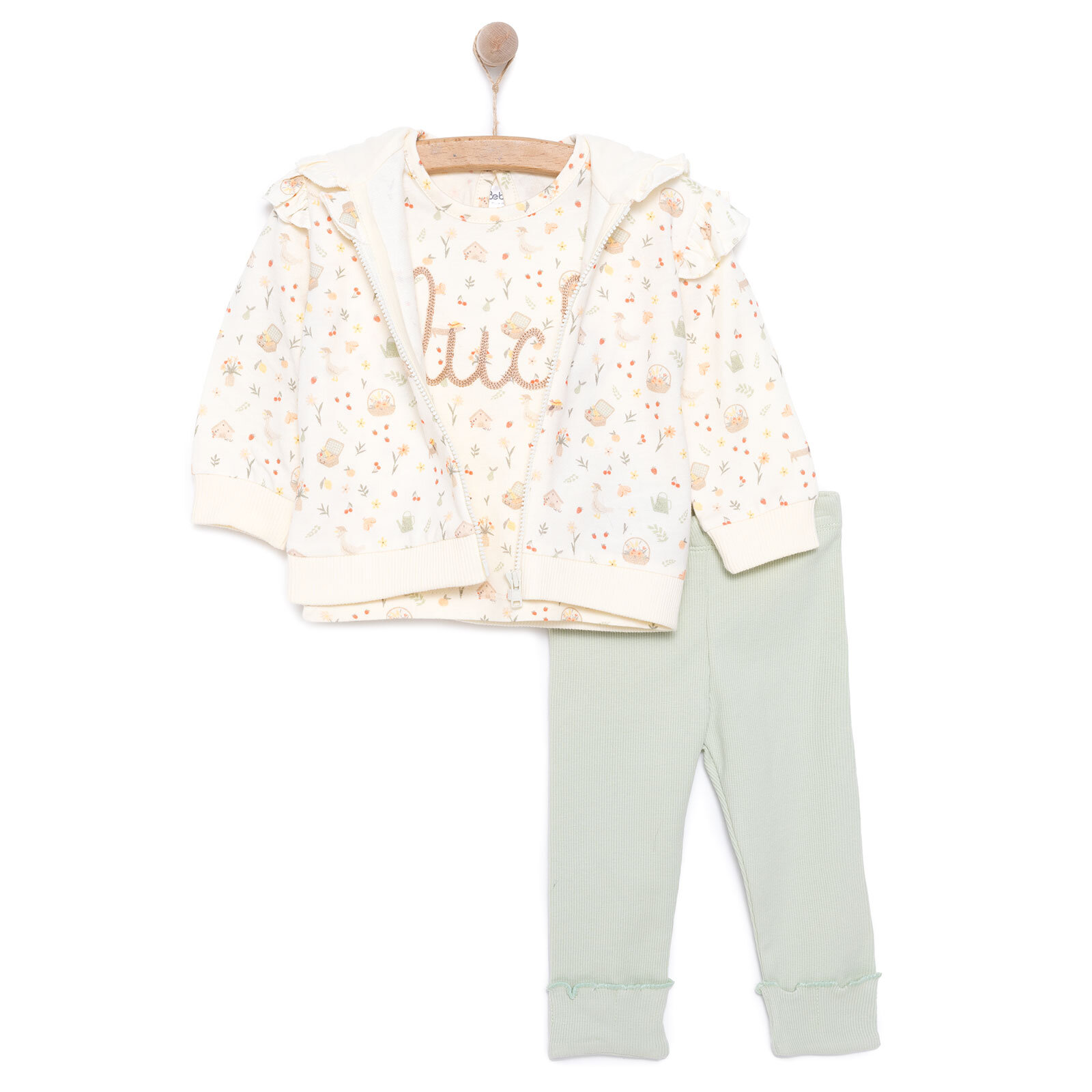 Yenidoğan Cute Duck Hırka Tshirt Tayt Kız Bebek Yenidoğan Cute Duck Hırka Tshirt Tayt Kız Bebek