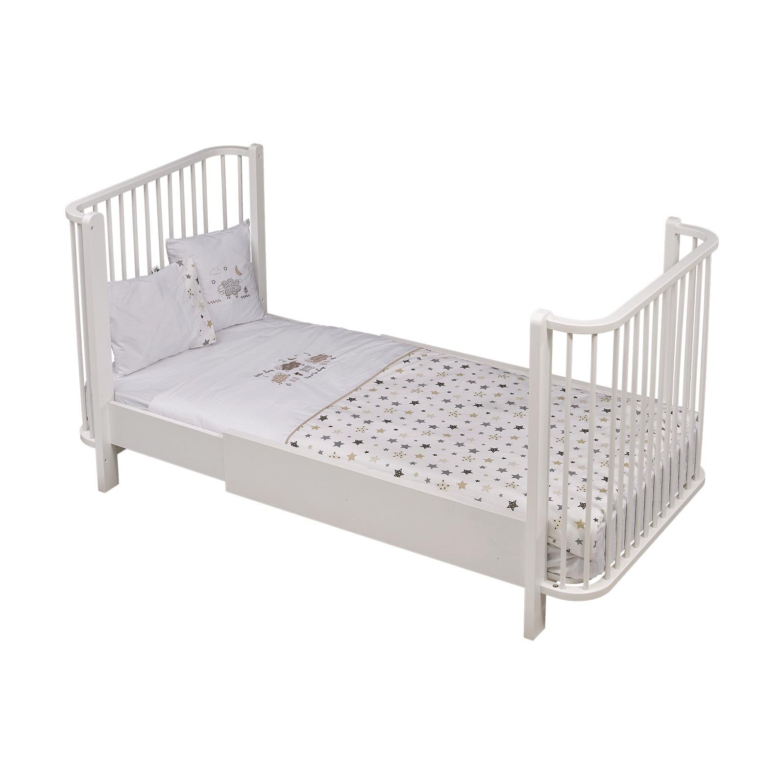 Bambino Büyüyen ve Asansöürlü Beşik Beyaz 80x130 cm