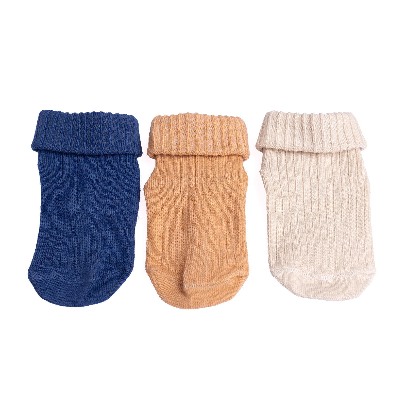 Erkek Bebek 3lü Kıvrık Çorap