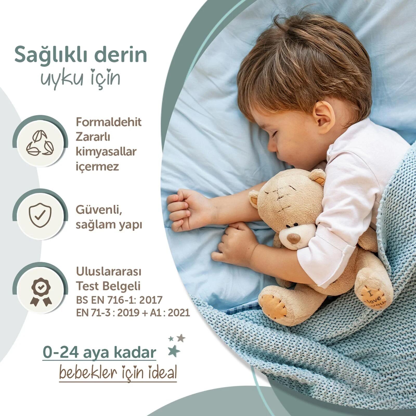 Ahşap Katlanır ve Tekerlekli Beşik 60x120 cm Ahşap Katlanır ve Tekerlekli Beşik 60x120 cm