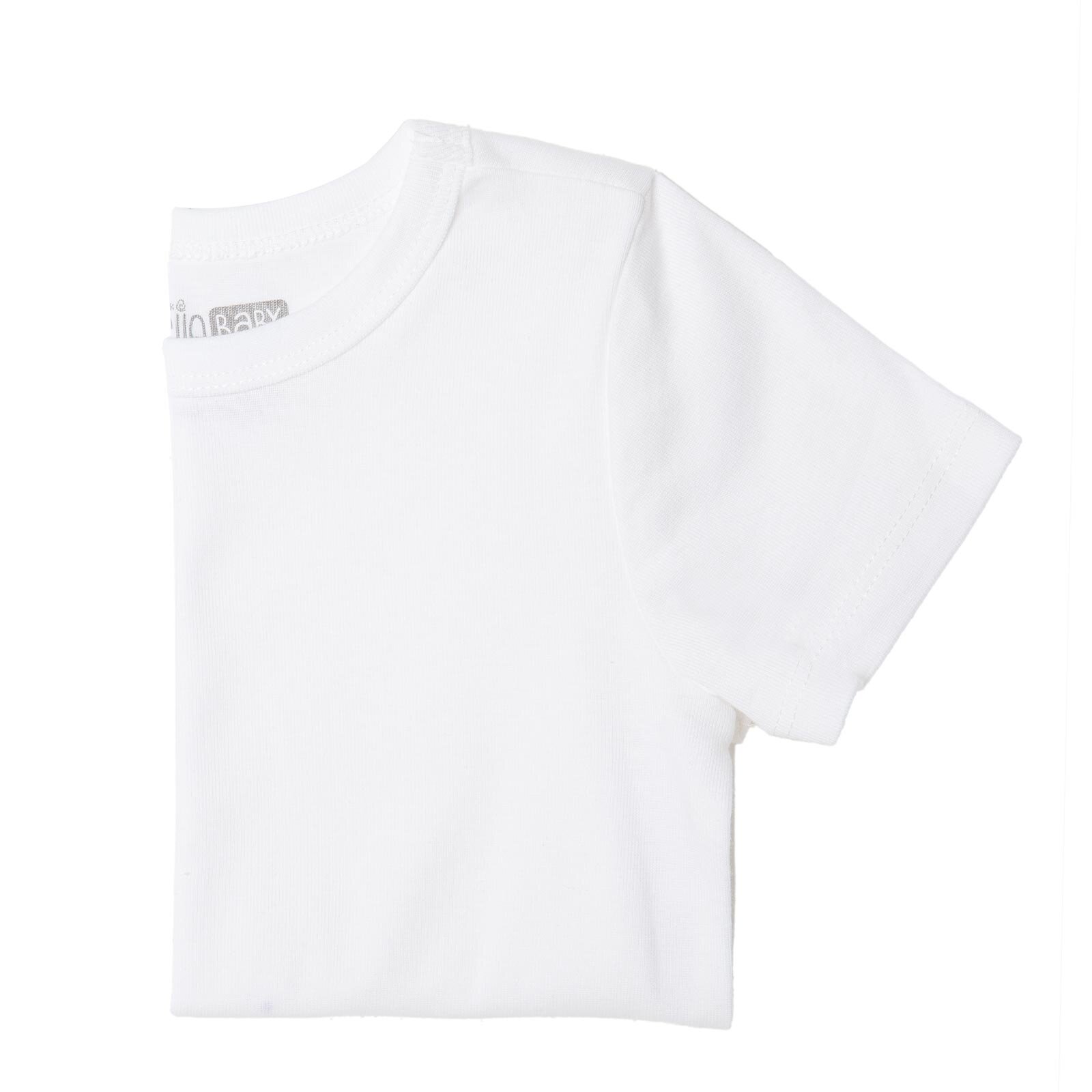 Unisex Bebek Fanila Ribana Bisiklet Yaka Kısa Kol