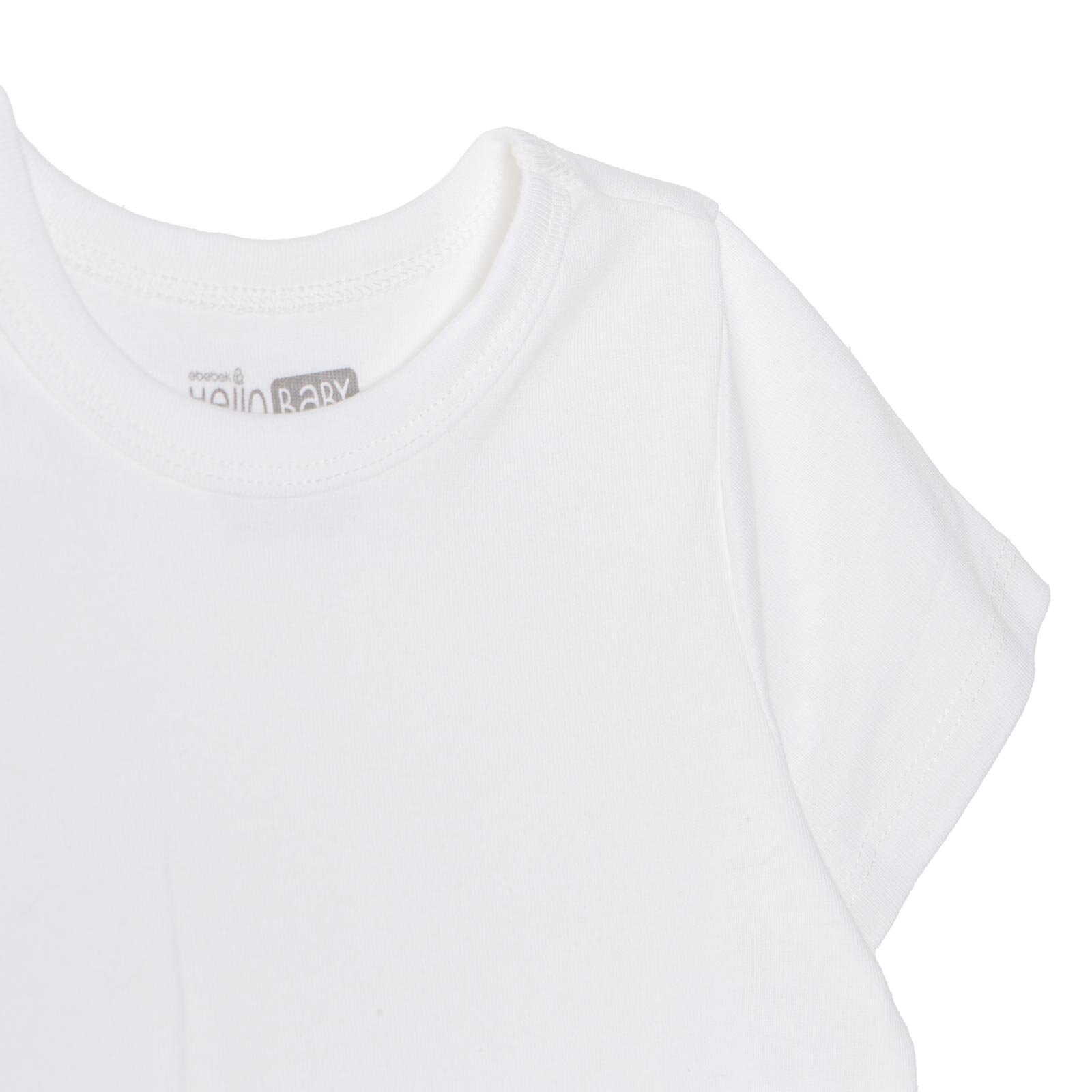 Unisex Bebek Fanila Ribana Bisiklet Yaka Kısa Kol