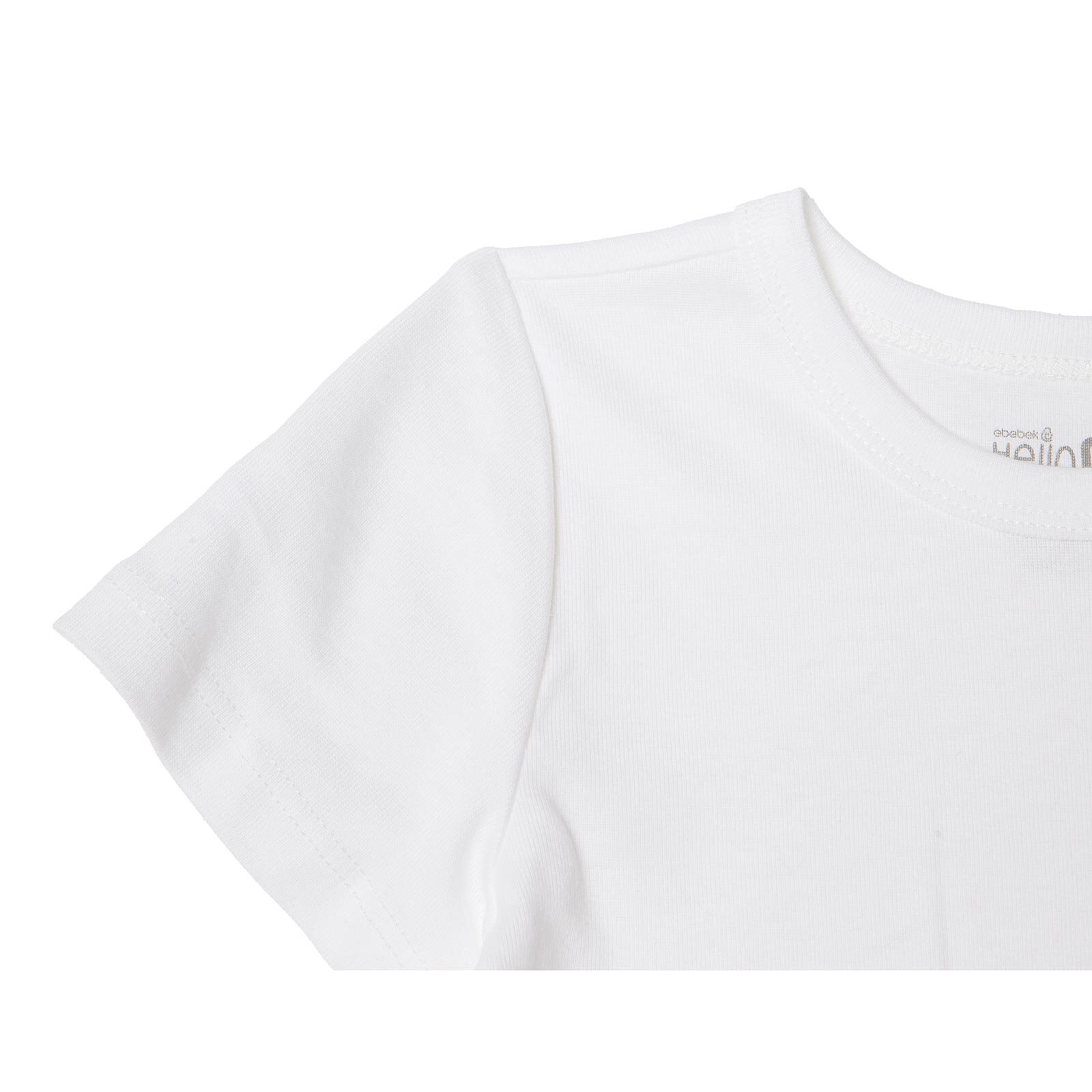 Unisex Bebek Fanila Ribana Bisiklet Yaka Kısa Kol