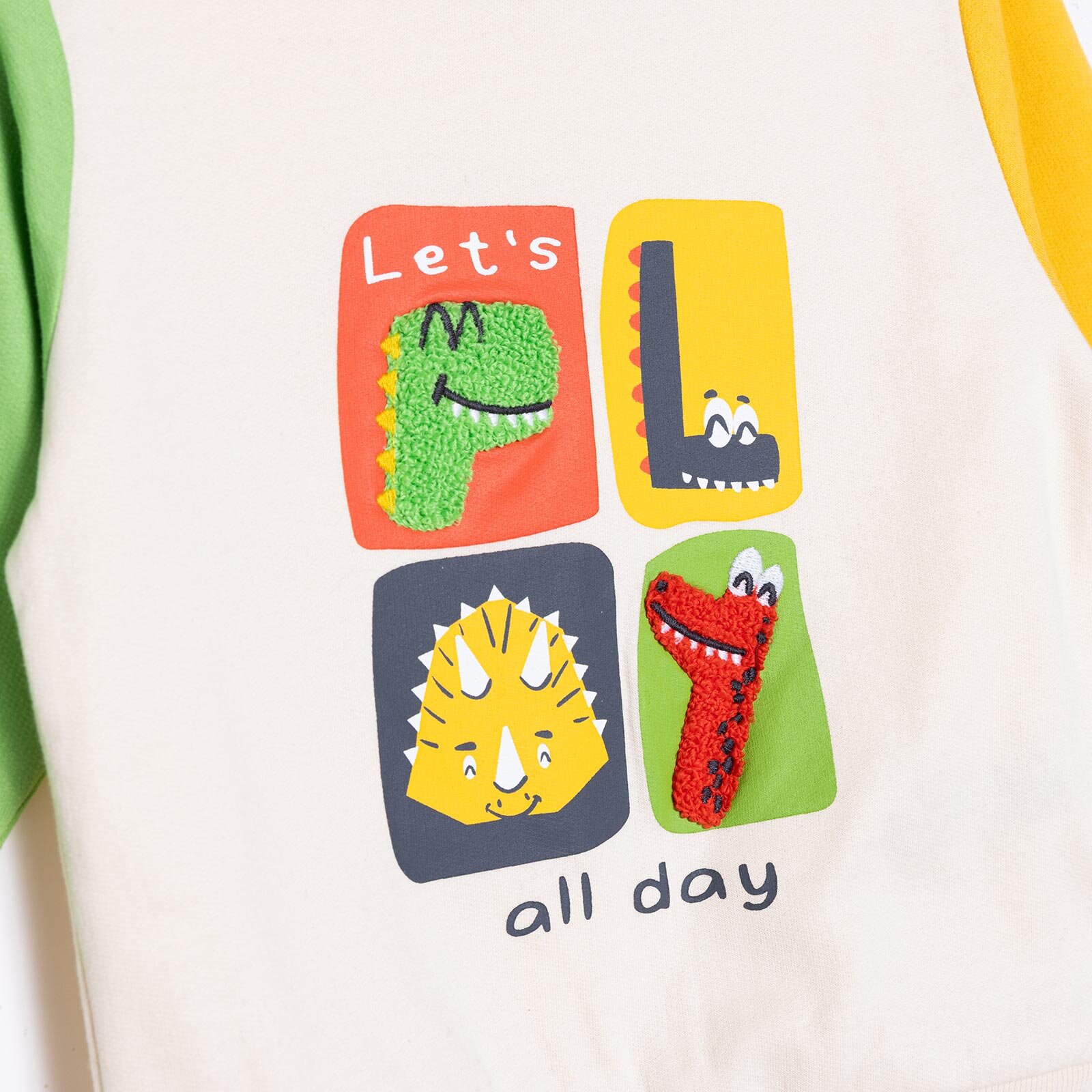 Erkek Bebek Eşofman Takımı Motto Boy Şardonlu Bisiklet Yaka Uzun Kol Ribanalı Paça