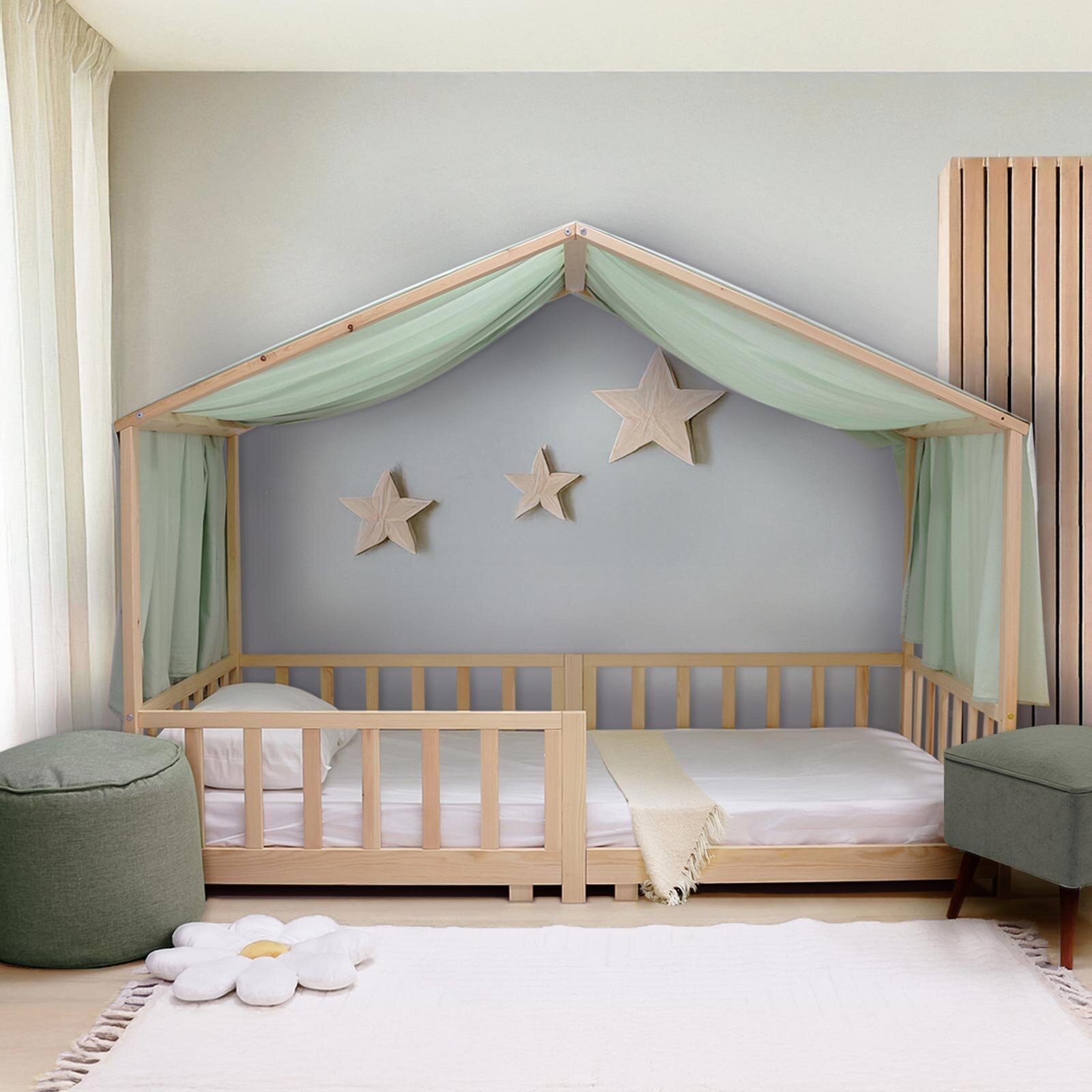 Montessori Düz Çatılı Karyola 90x190 cm