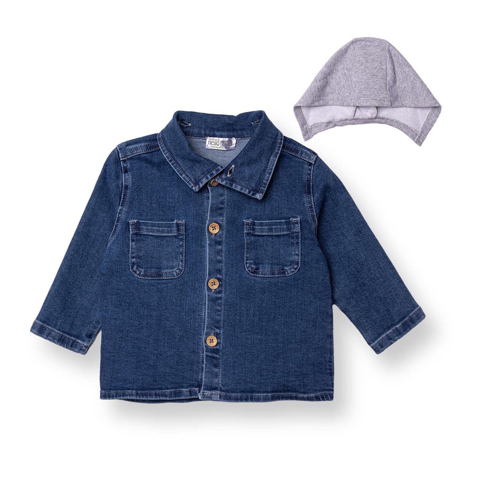 Erkek Bebek Circus Gömlek Denim Uzun Kol Erkek Bebek Circus Gömlek Denim Uzun Kol