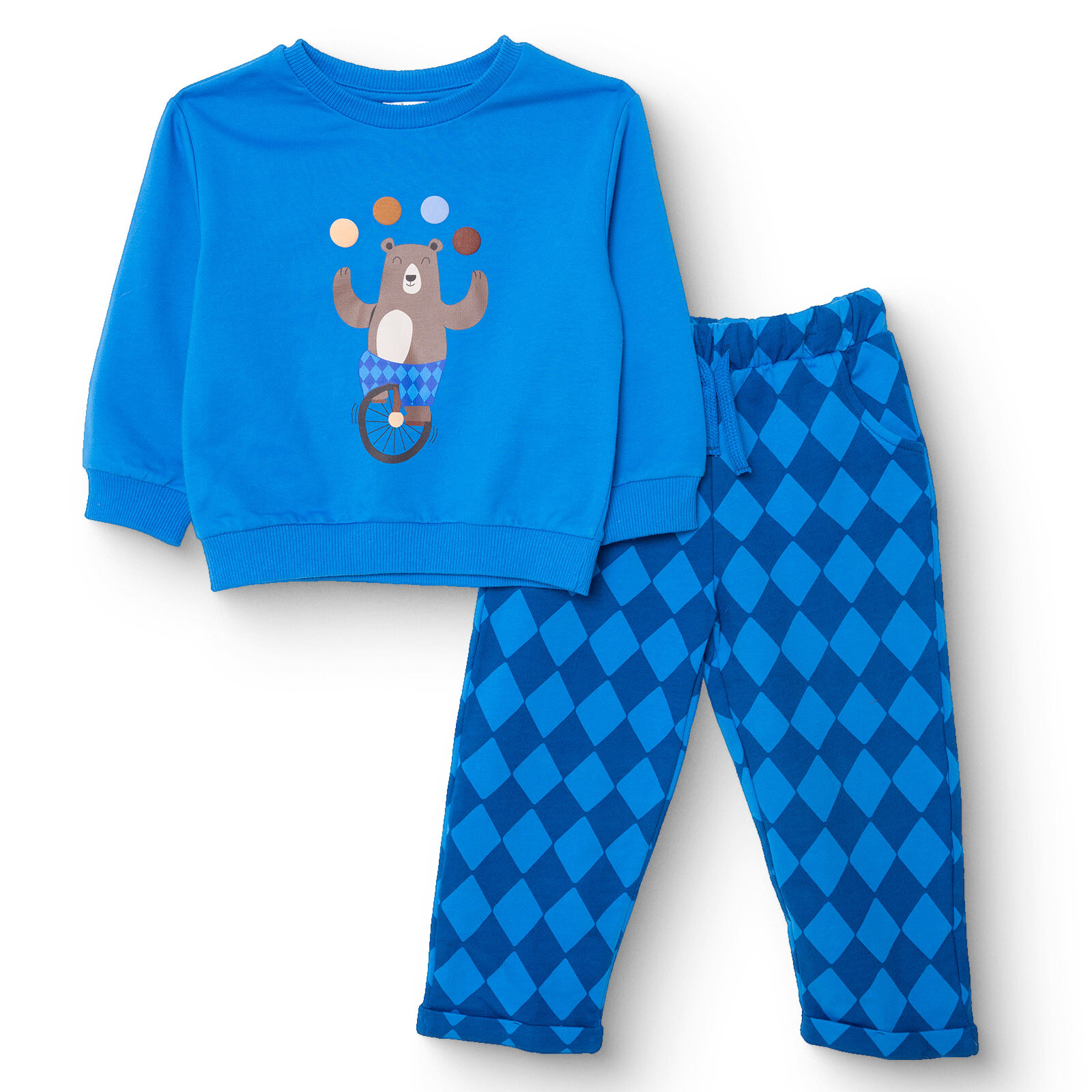 Erkek Bebek Circus Eşofman Takımı Şardonlu Bisiklet Yaka Uzun Kol Duble Paça Erkek Bebek Circus Eşofman Takımı Şardonlu Bisiklet Yaka Uzun Kol Duble Paça