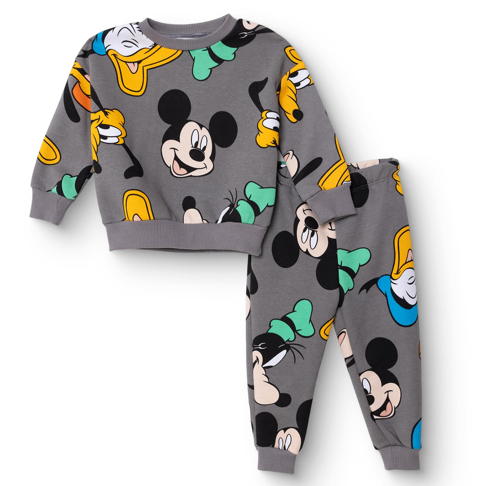 Erkek Bebek Eşofman Takımı Şardonlu Bisiklet Yaka Uzun Kol Ribanalı Paça