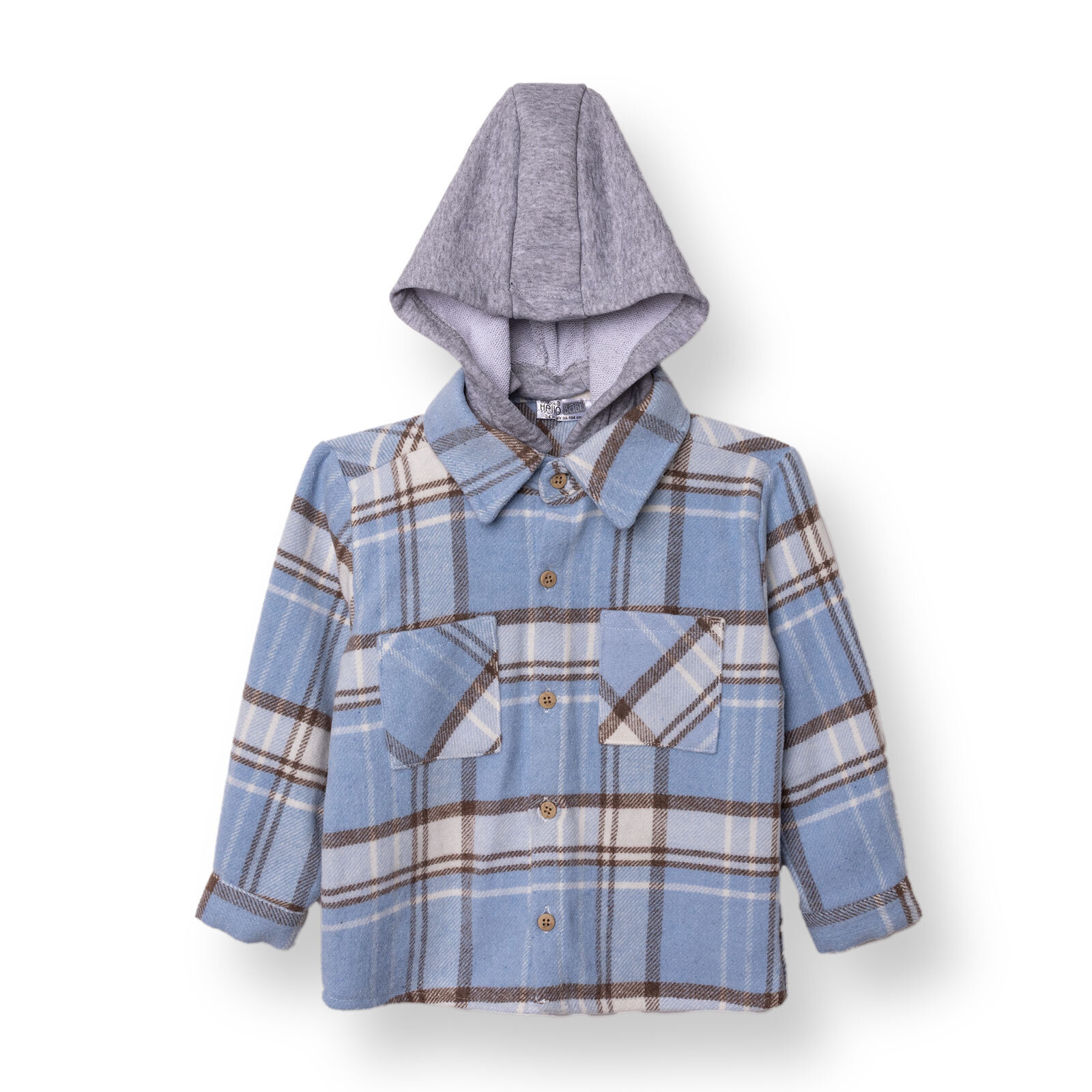 Erkek Bebek Mountain Explorer Gömlek Divitin Kapüşonlu Yaka Uzun Kol