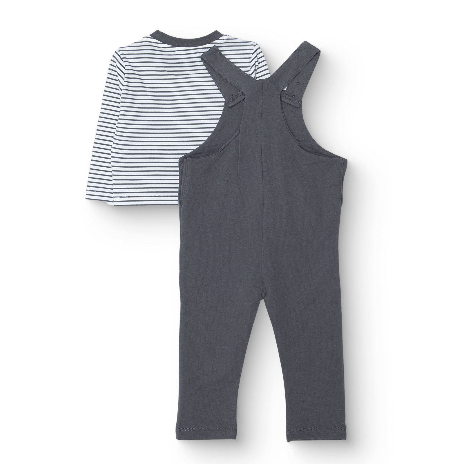 Erkek Bebek Cool Boy Salopet-Tshirt Bisiklet Yaka Uzun Kol Reçme Paça