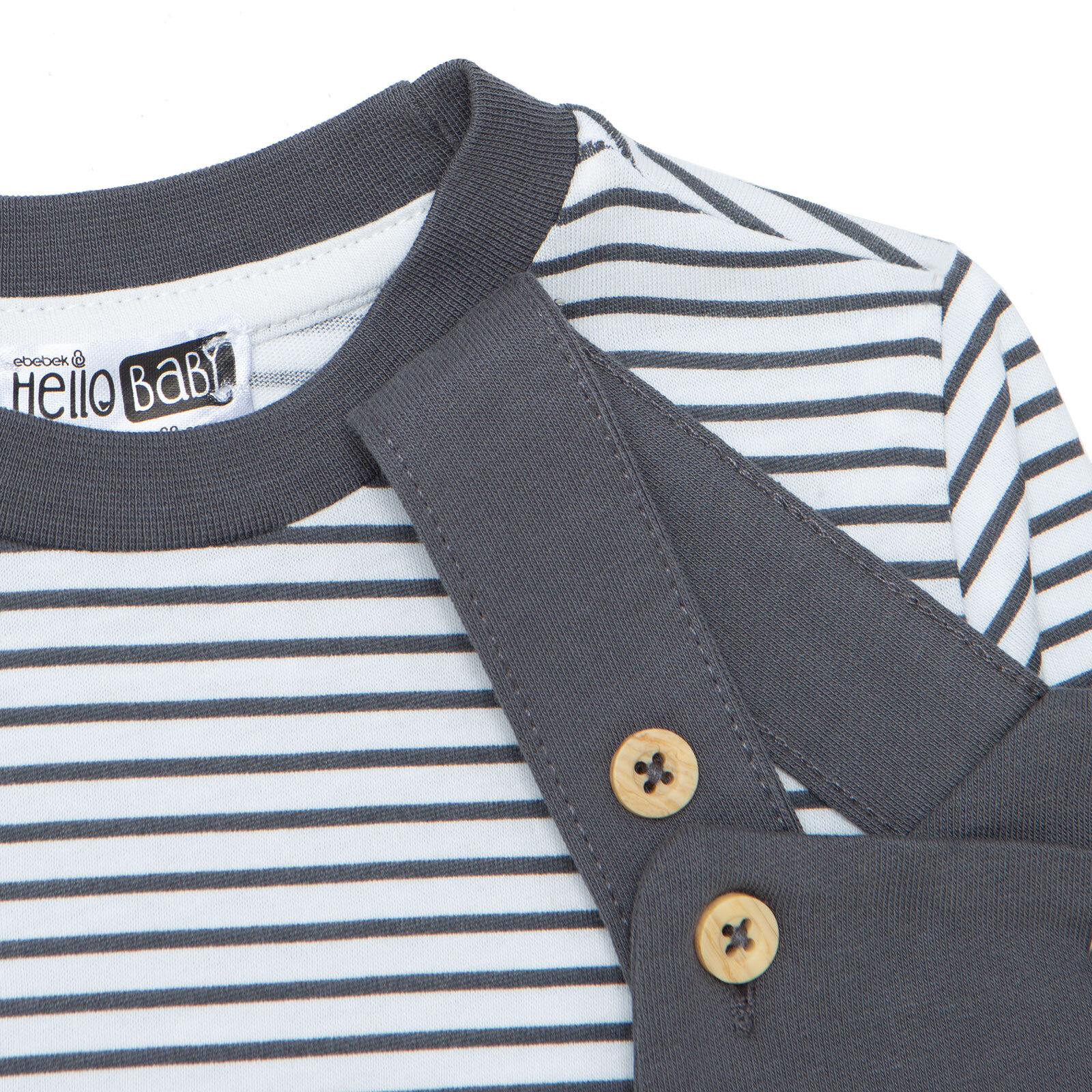 Erkek Bebek Cool Boy Salopet-Tshirt Bisiklet Yaka Uzun Kol Reçme Paça