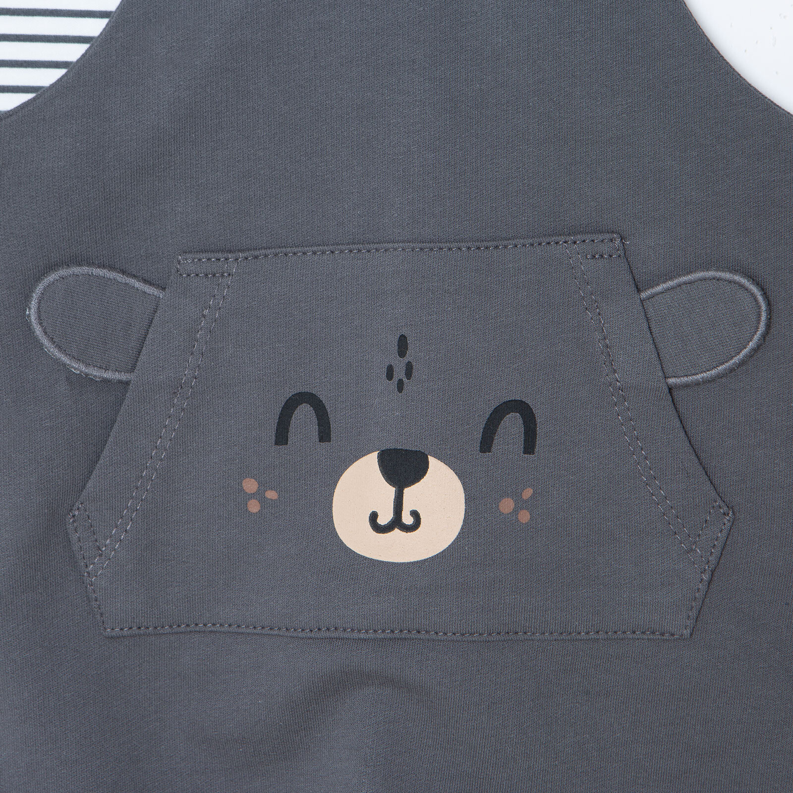 Erkek Bebek Cool Boy Salopet-Tshirt Bisiklet Yaka Uzun Kol Reçme Paça