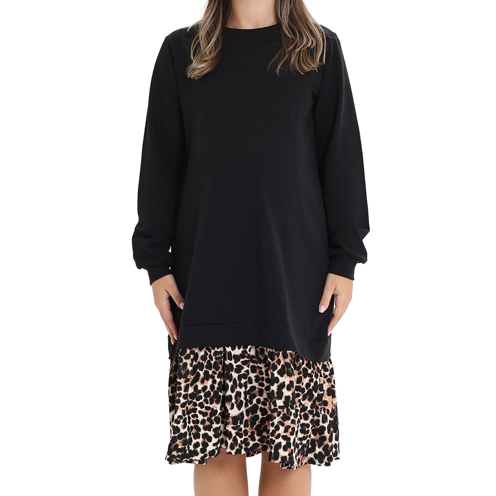 Anne Hamile Elbise Bisiklet Yaka Uzun Kol Reçme Paça Anne Hamile Elbise Bisiklet Yaka Uzun Kol Reçme Paça