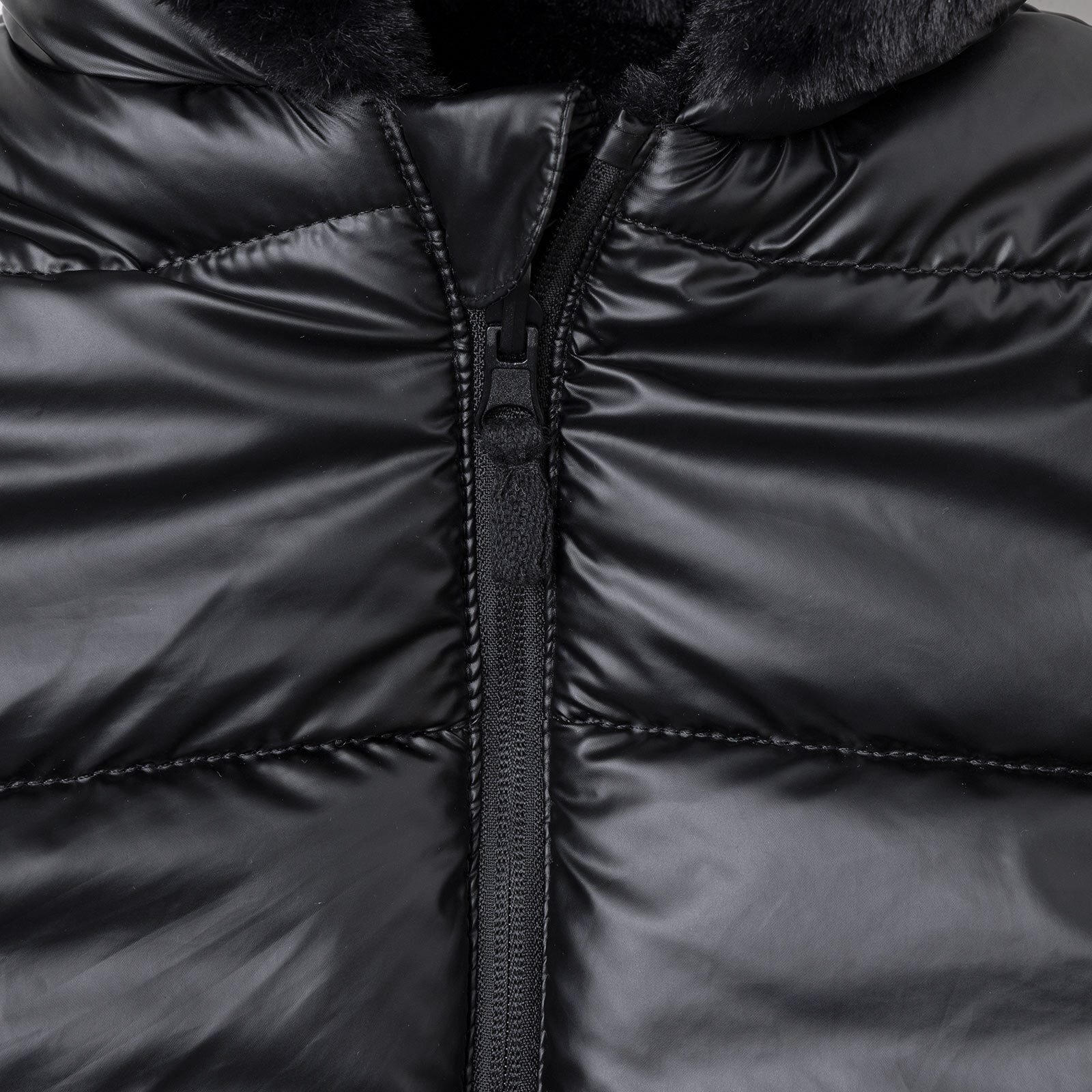 Kız Bebek Mont Çift Taraflı Fermuarlı Uzun Kol