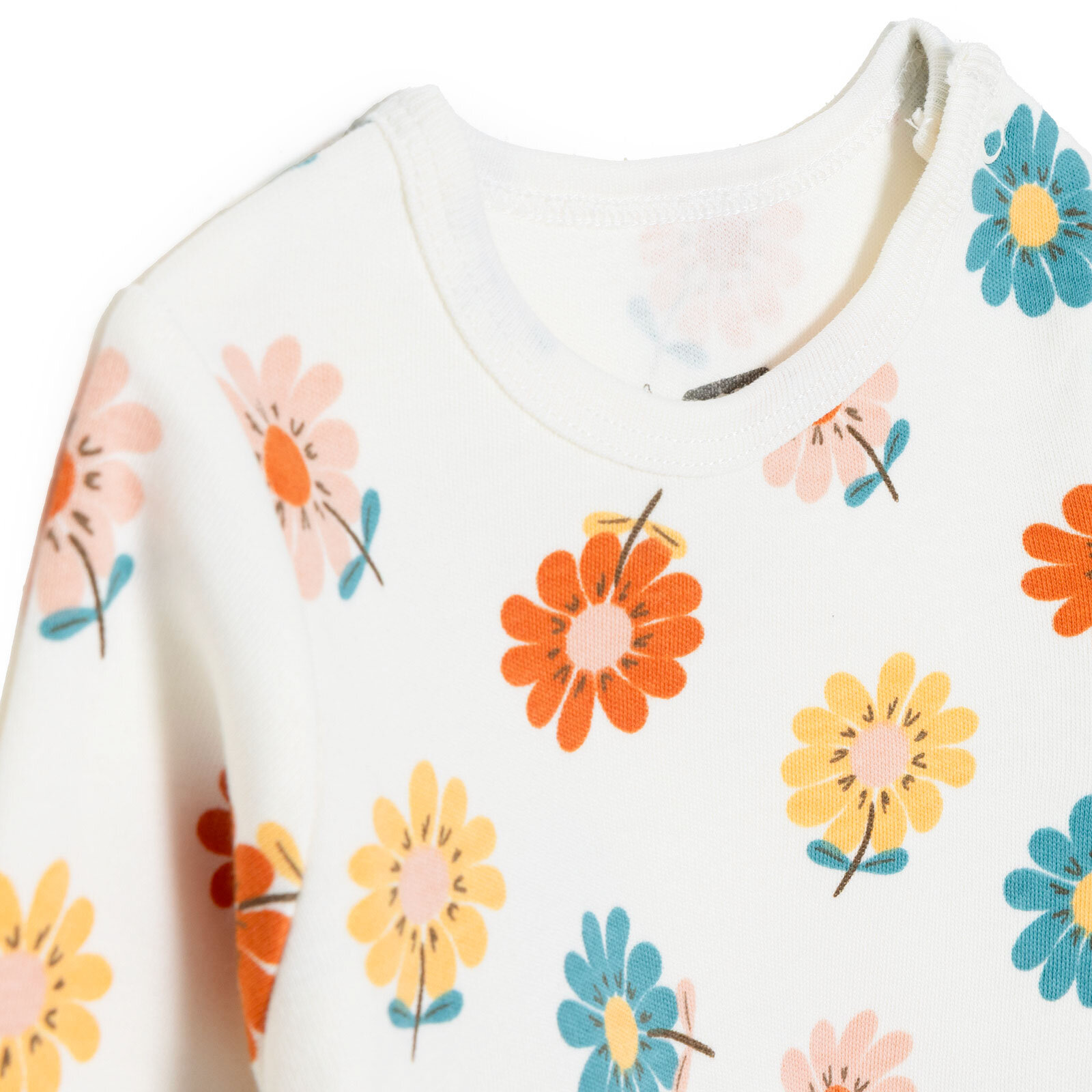 Kız Bebek 2li Uzun Kol Body İnterlok Çıtçıtlı Yaka Uzun Kol