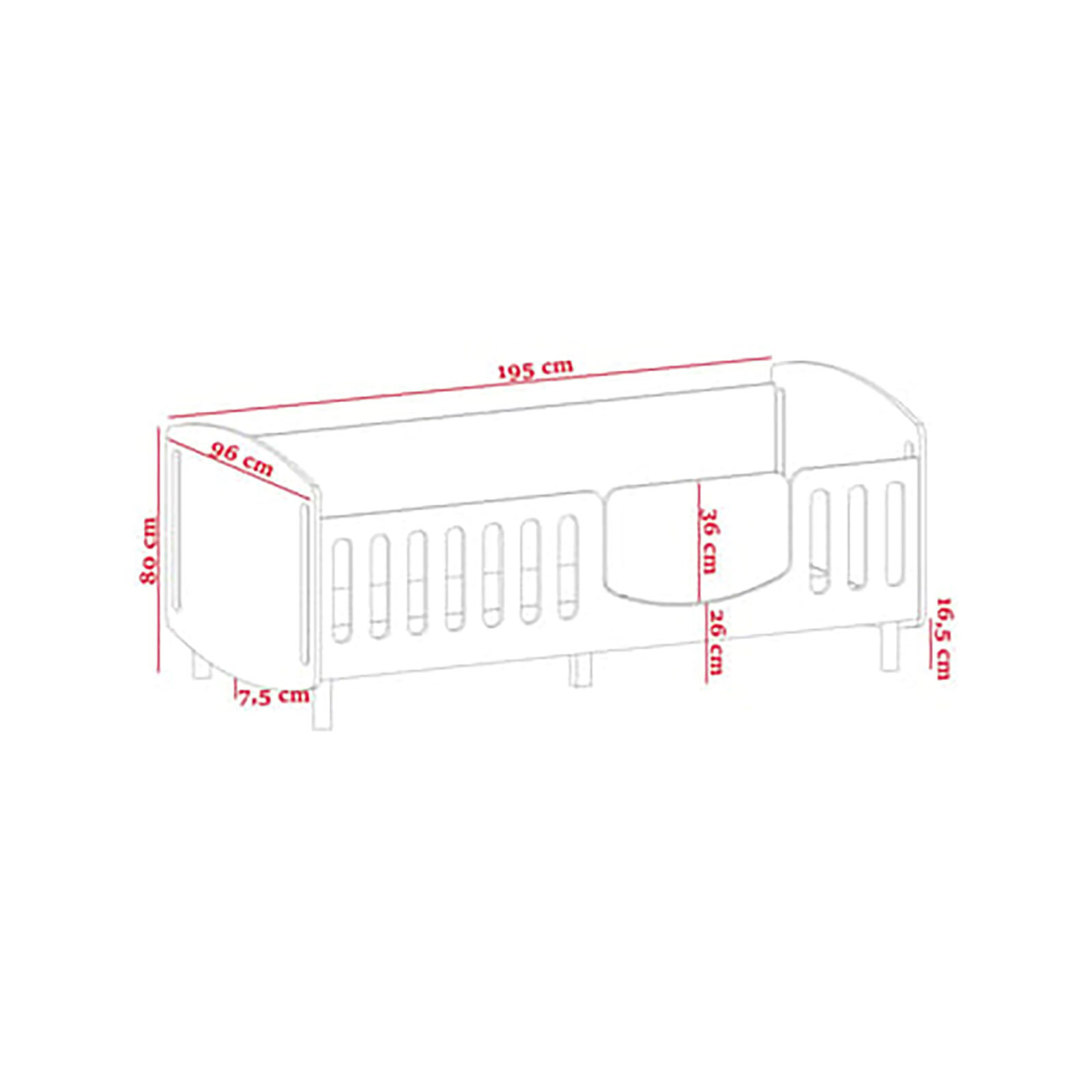 Sweet Montessori Kapısı Çıkarılabilen Karyola 90x190 cm