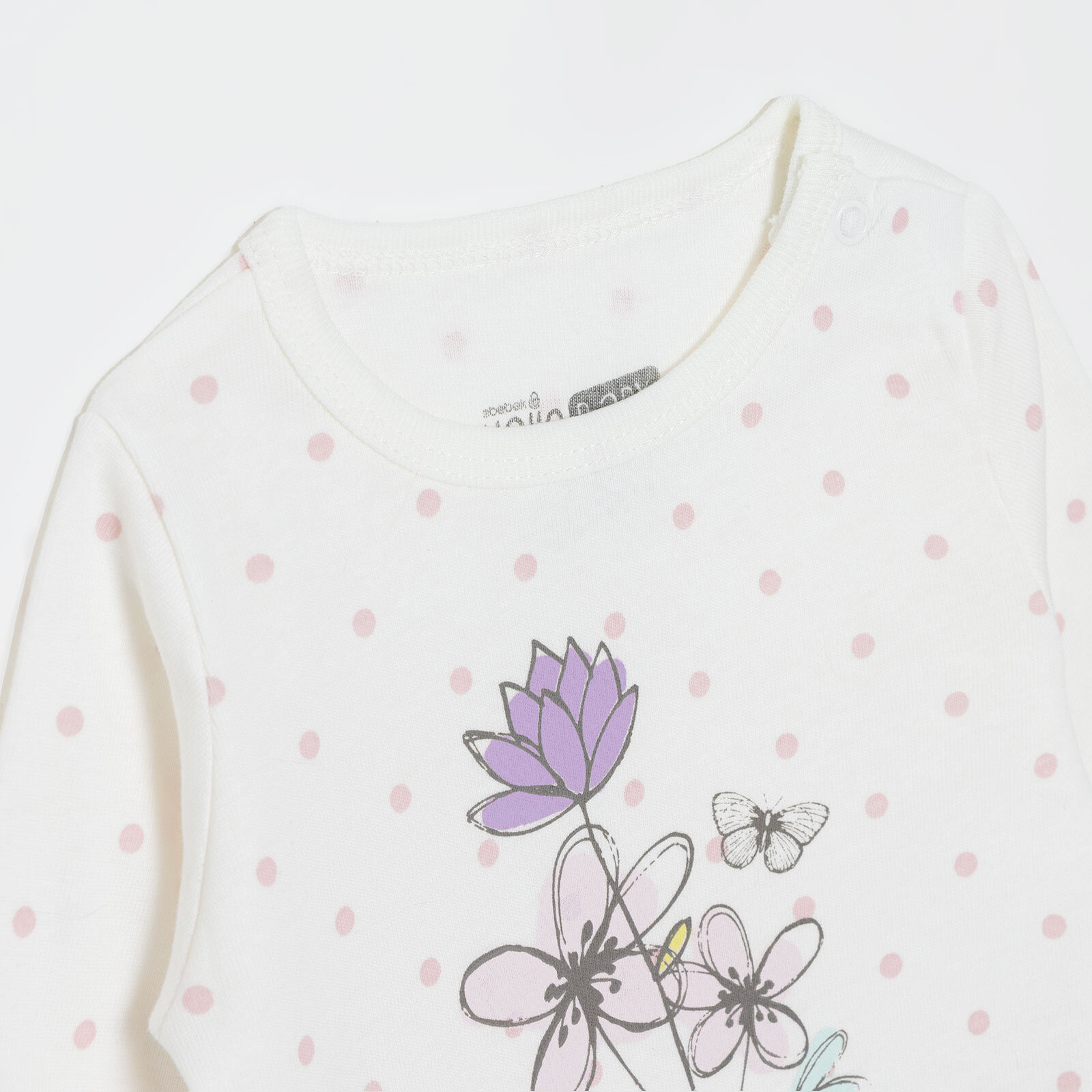 Kız Bebek Uzun Kol Body Ribana Çıtçıtlı Yaka Uzun Kol