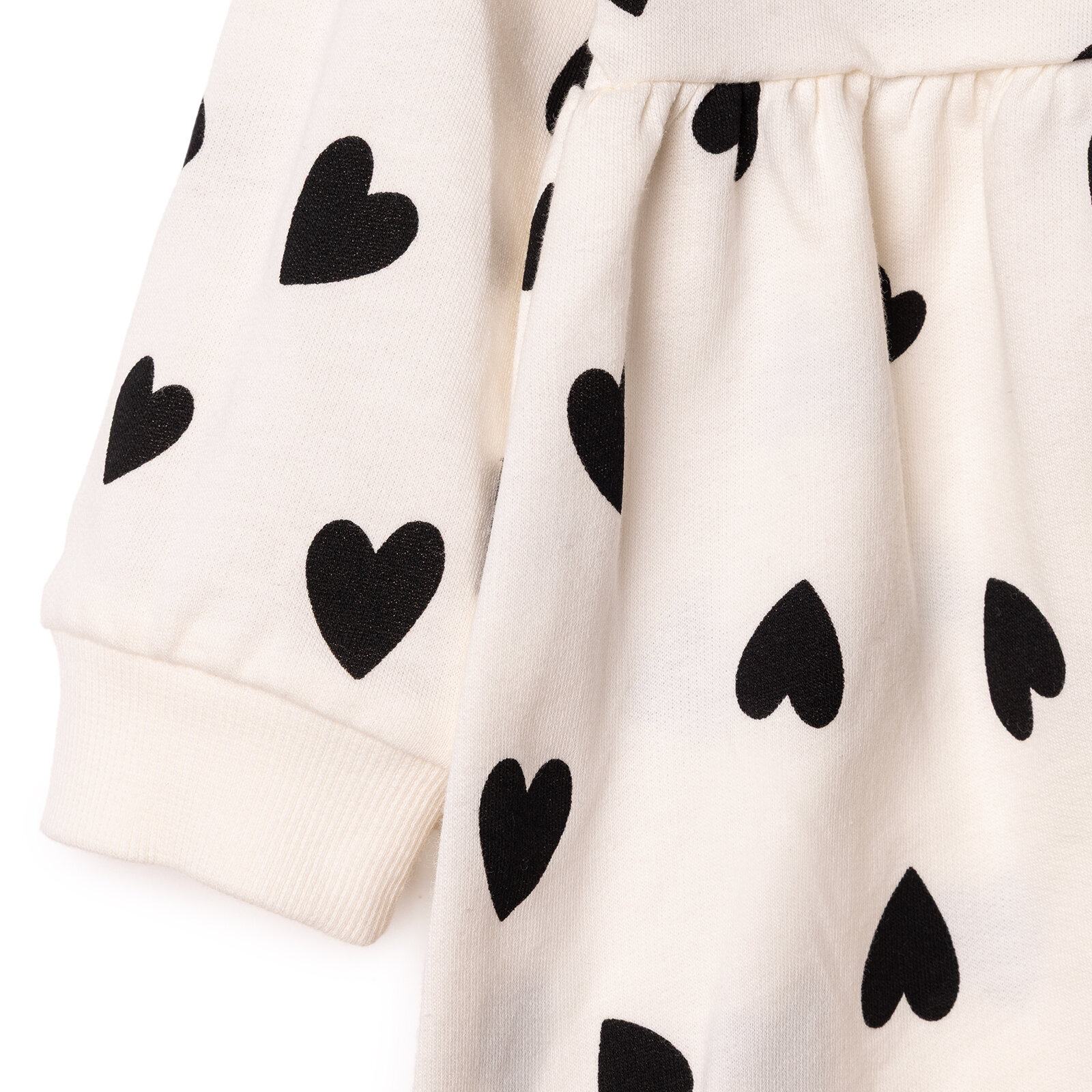 Kız Bebek Elbise İki İplik Bisiklet Yaka Uzun Kol